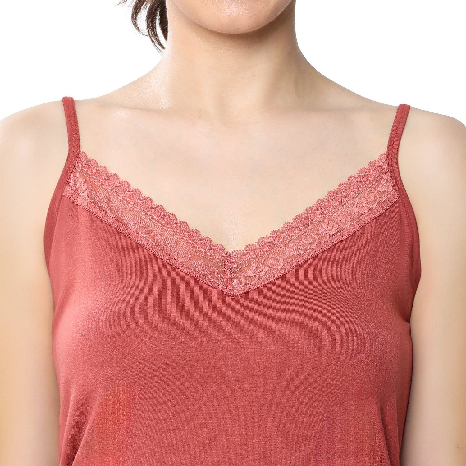 Regular Fit V-Neck Short Length Lace Camisole