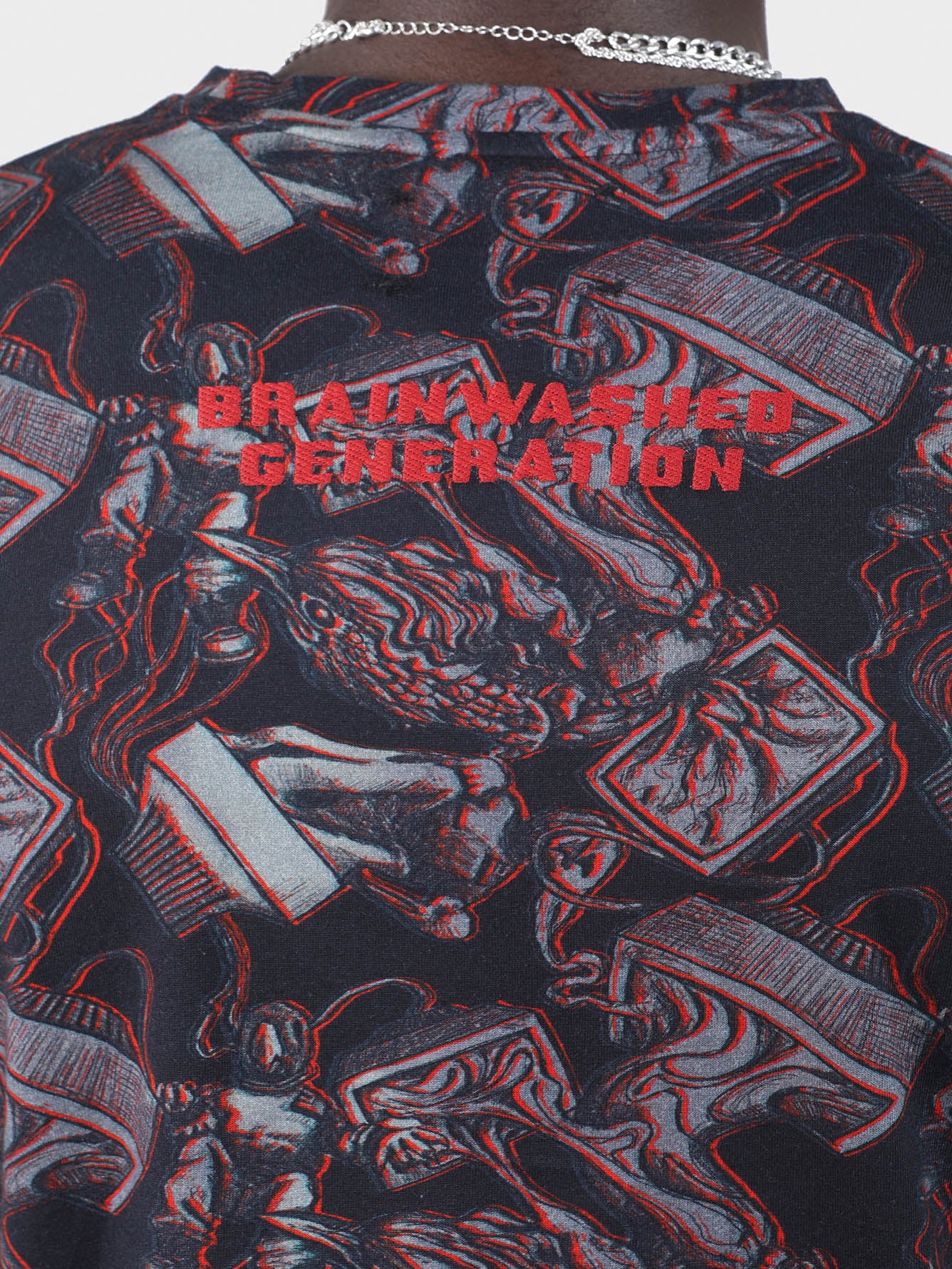 Men  Embroidered Printed Tee