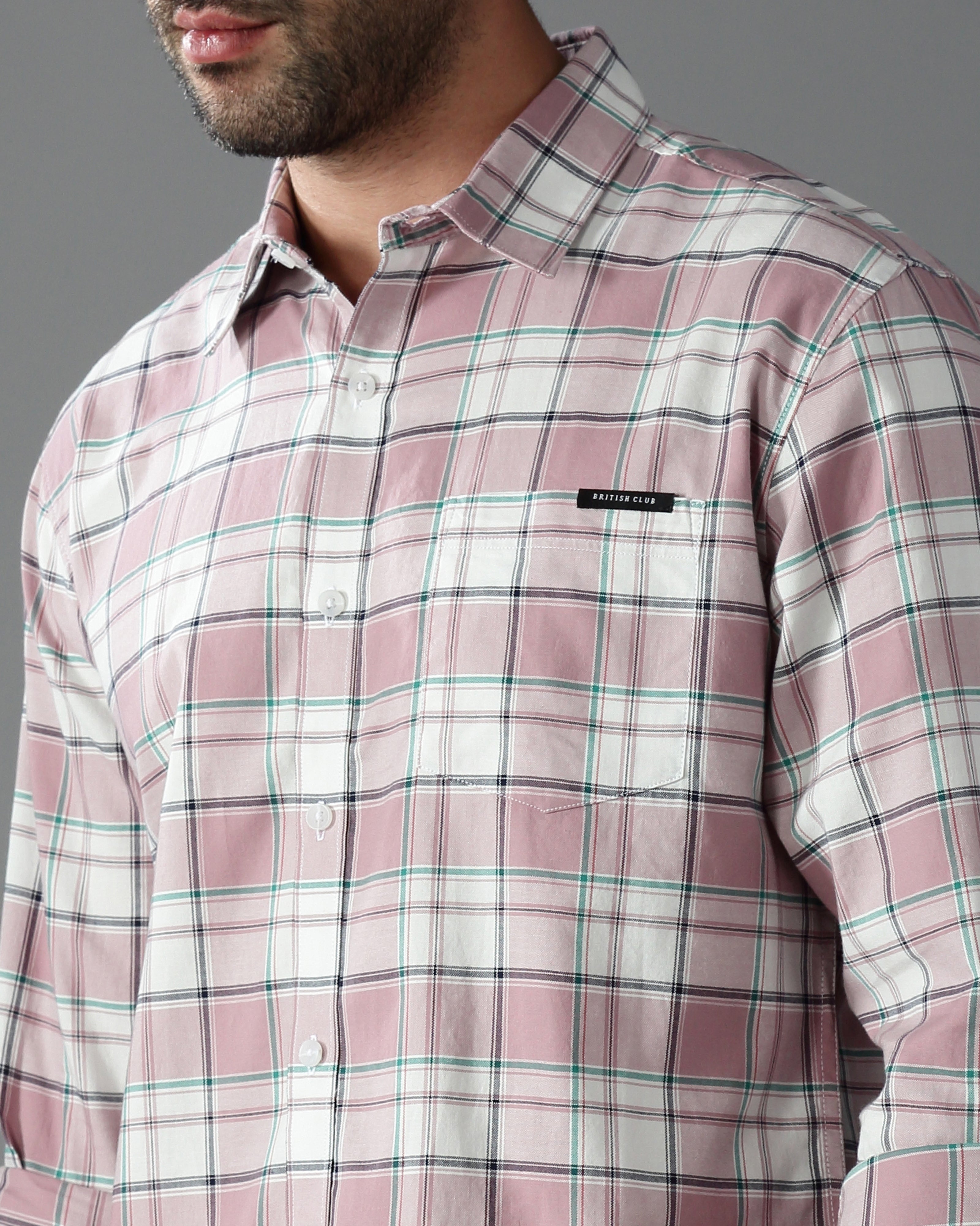 Men Purple Checked Shirt