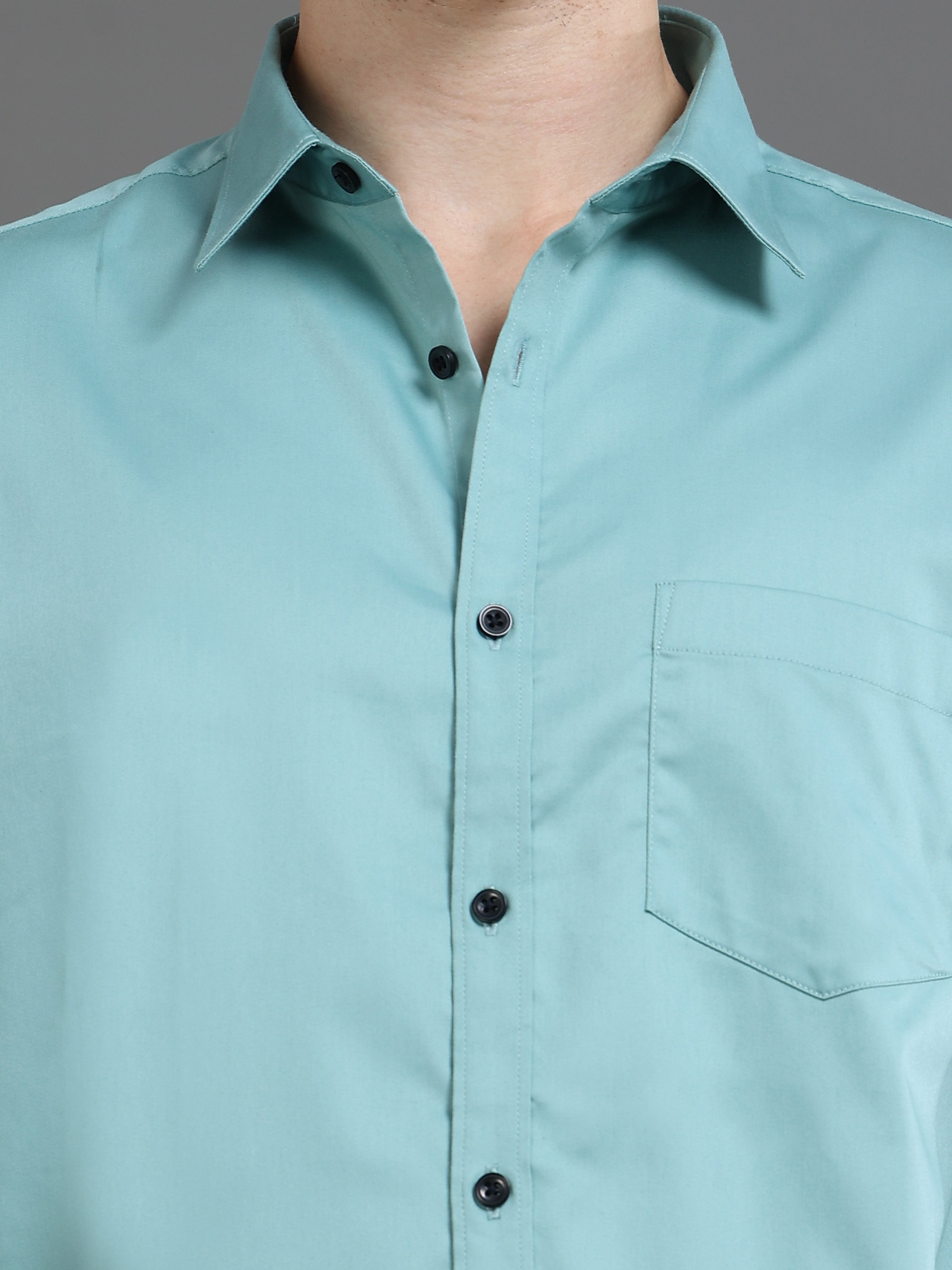 Men Blue Satin Shirt