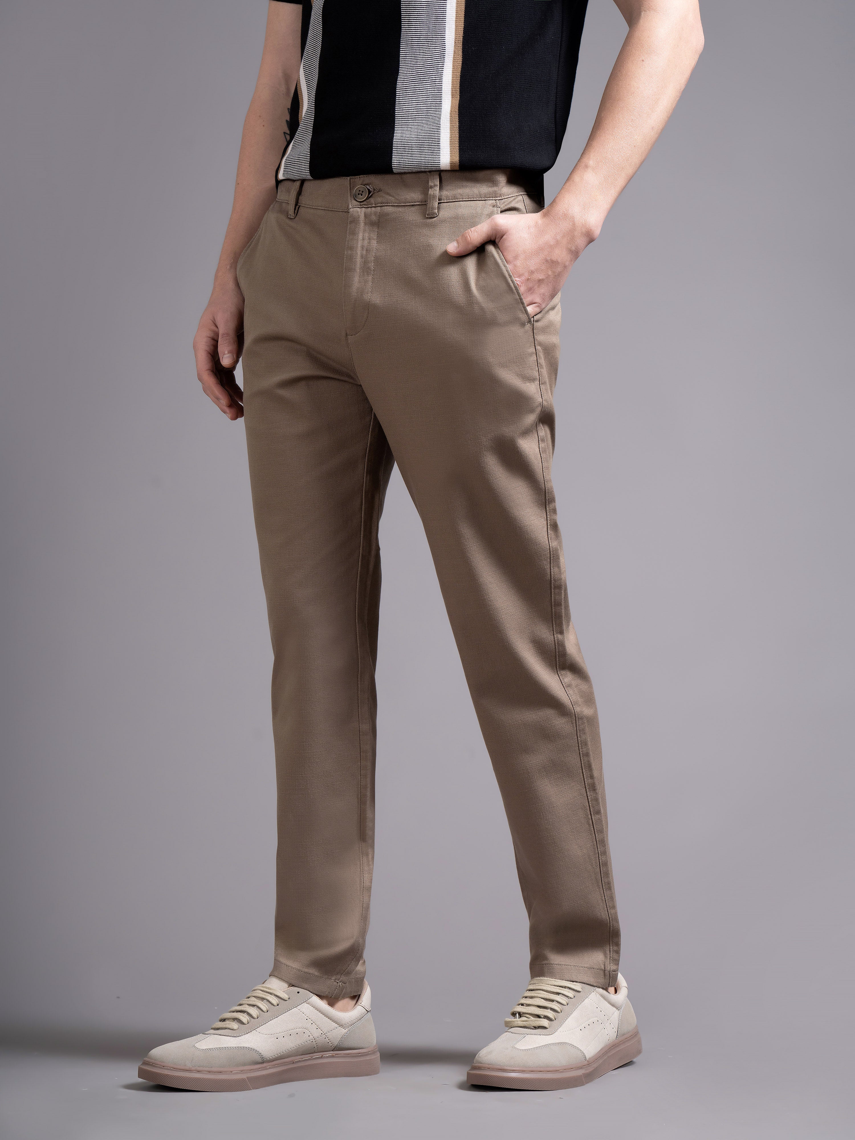Men Brown Smart Slim Fit Chinos