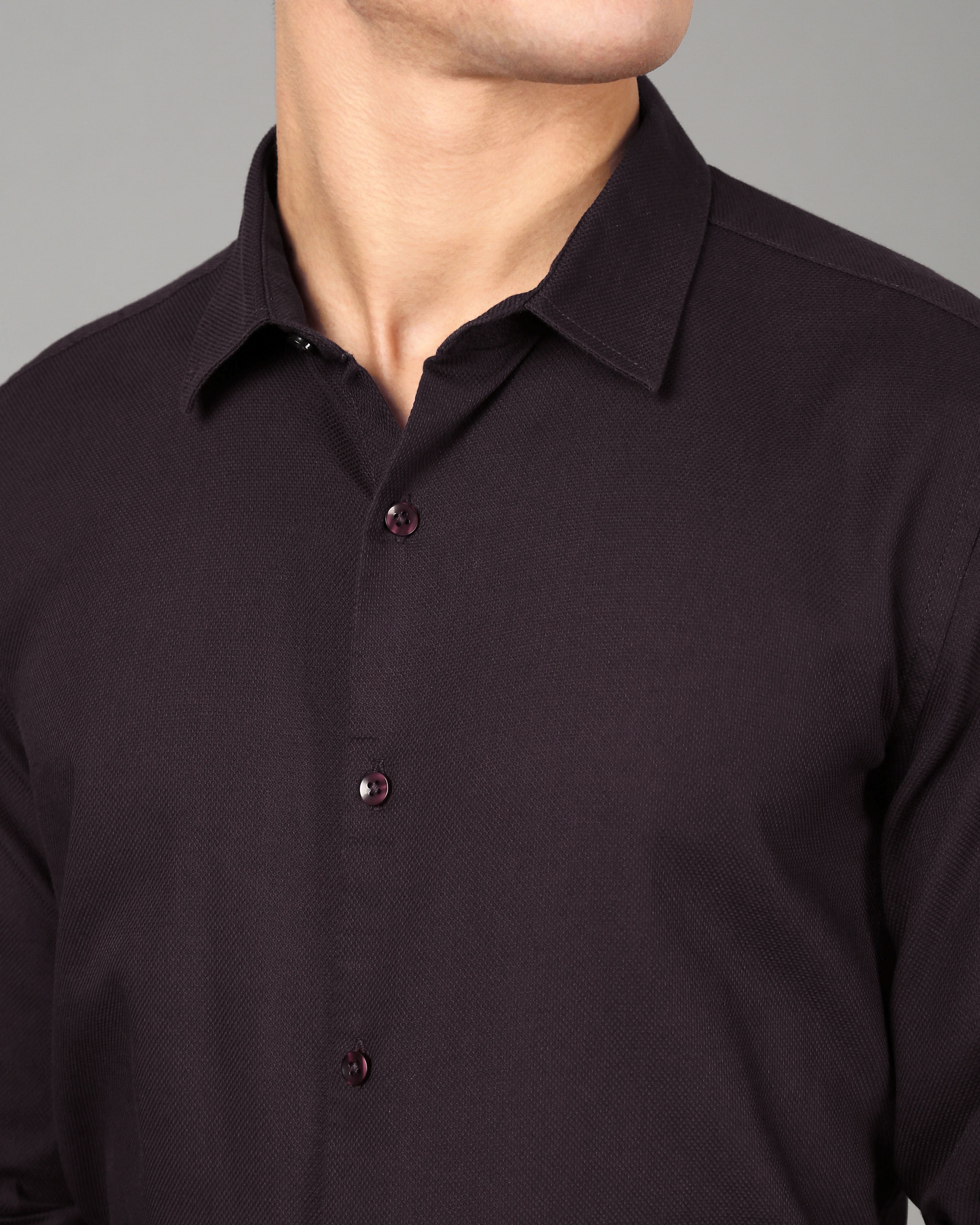 Men Wine Casual Shirt