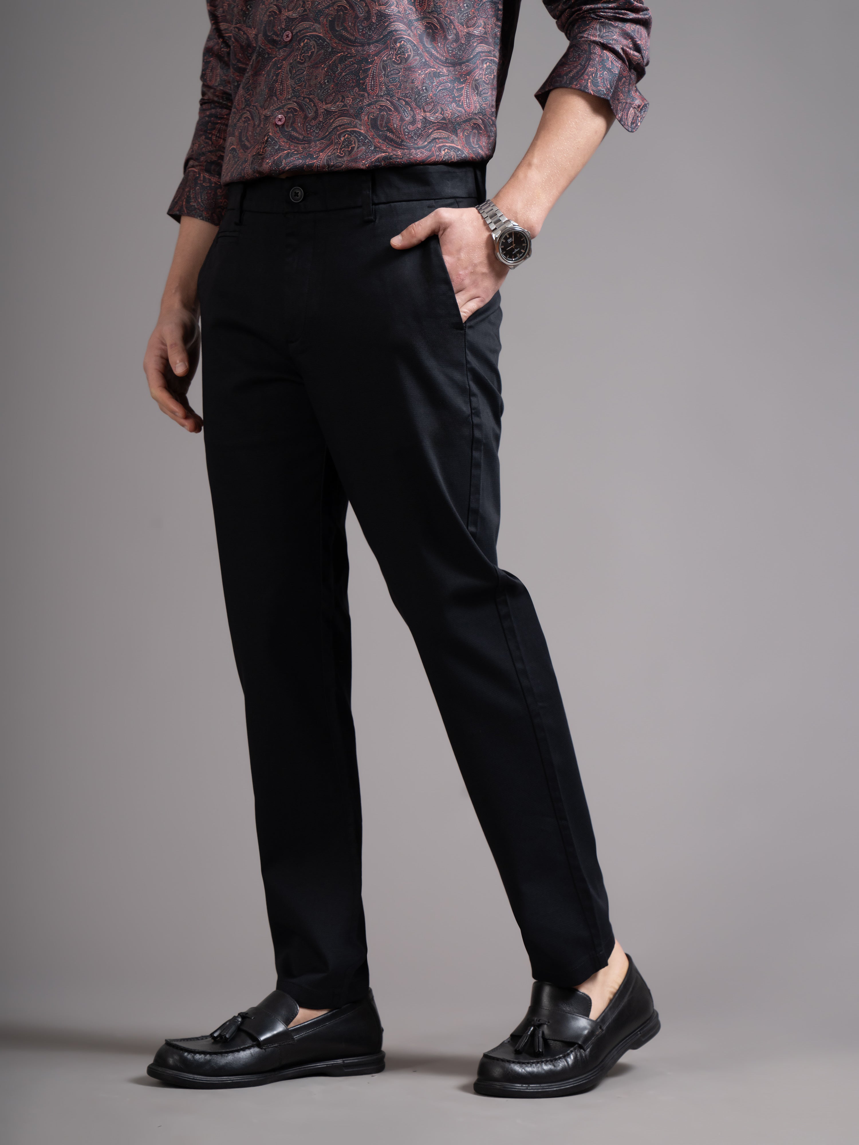 Men Black Smart Slim Fit Chinos