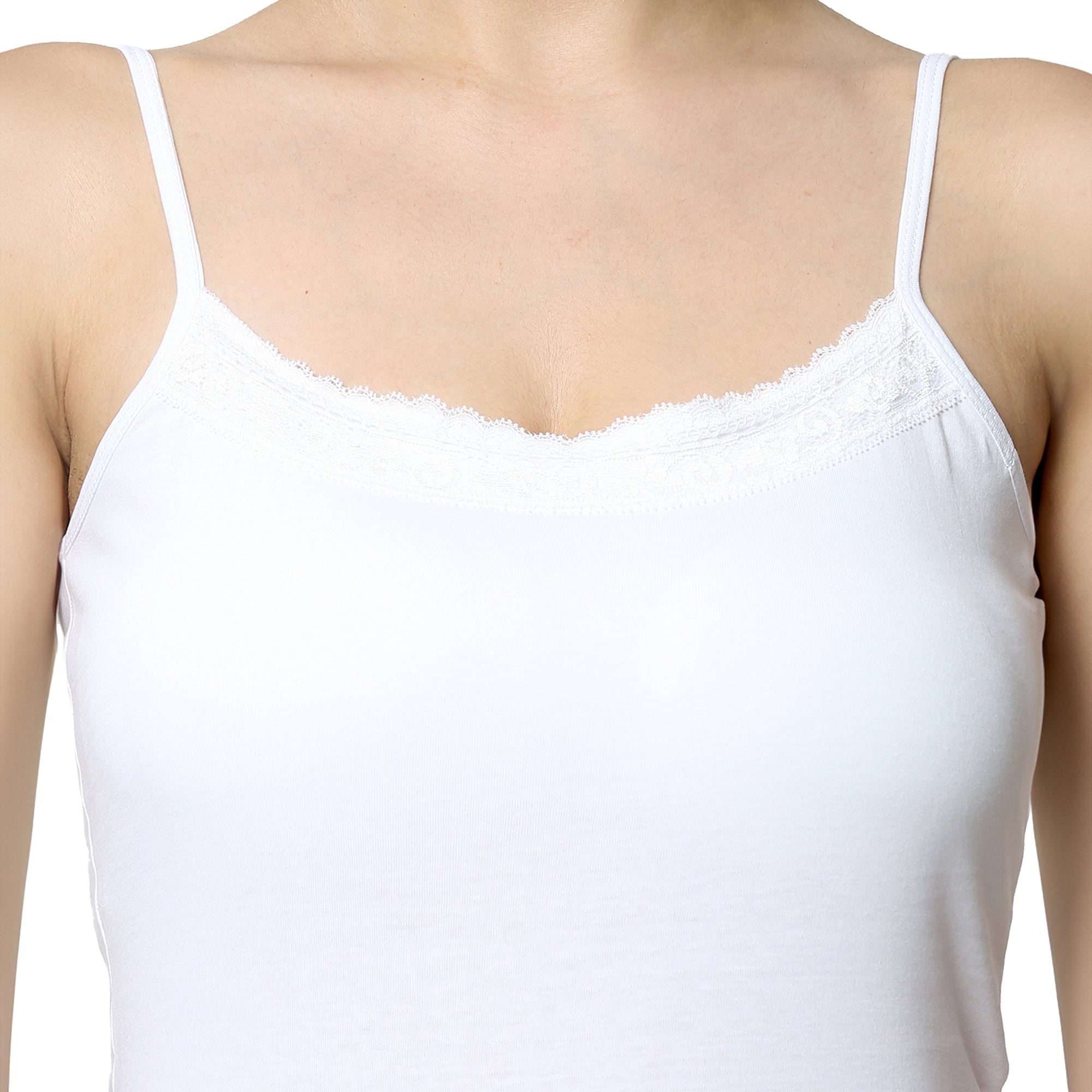 Contour Fit Round Neck Short Length Lace Camisole