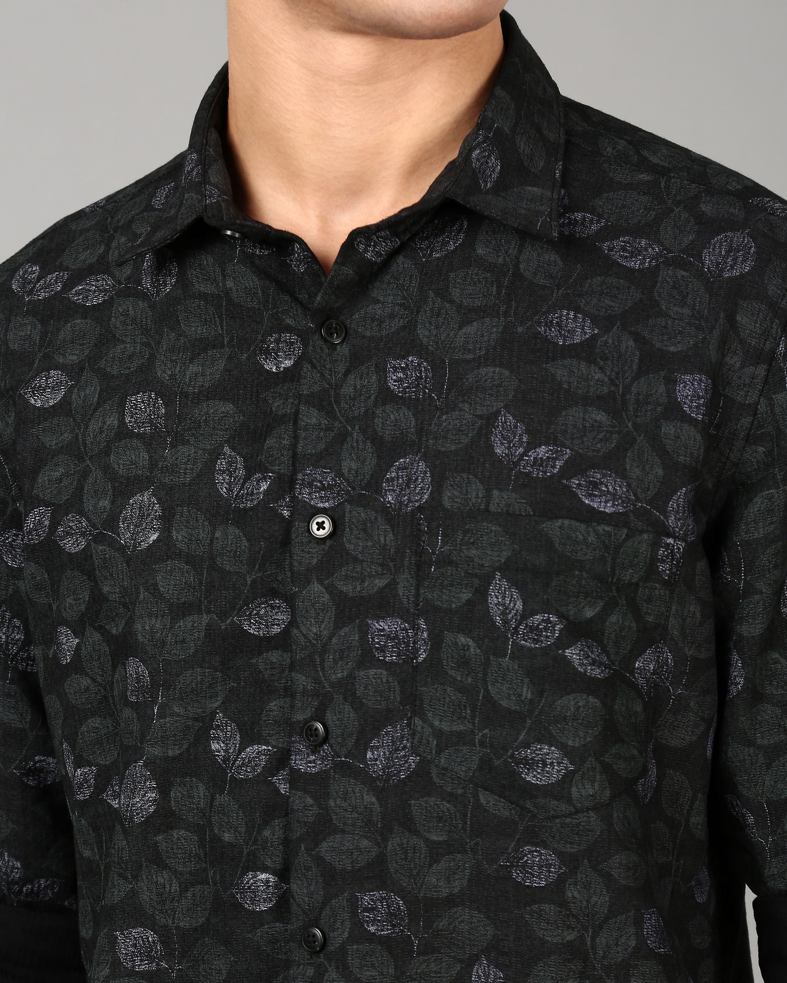 Men Black Slim Fit Shirt
