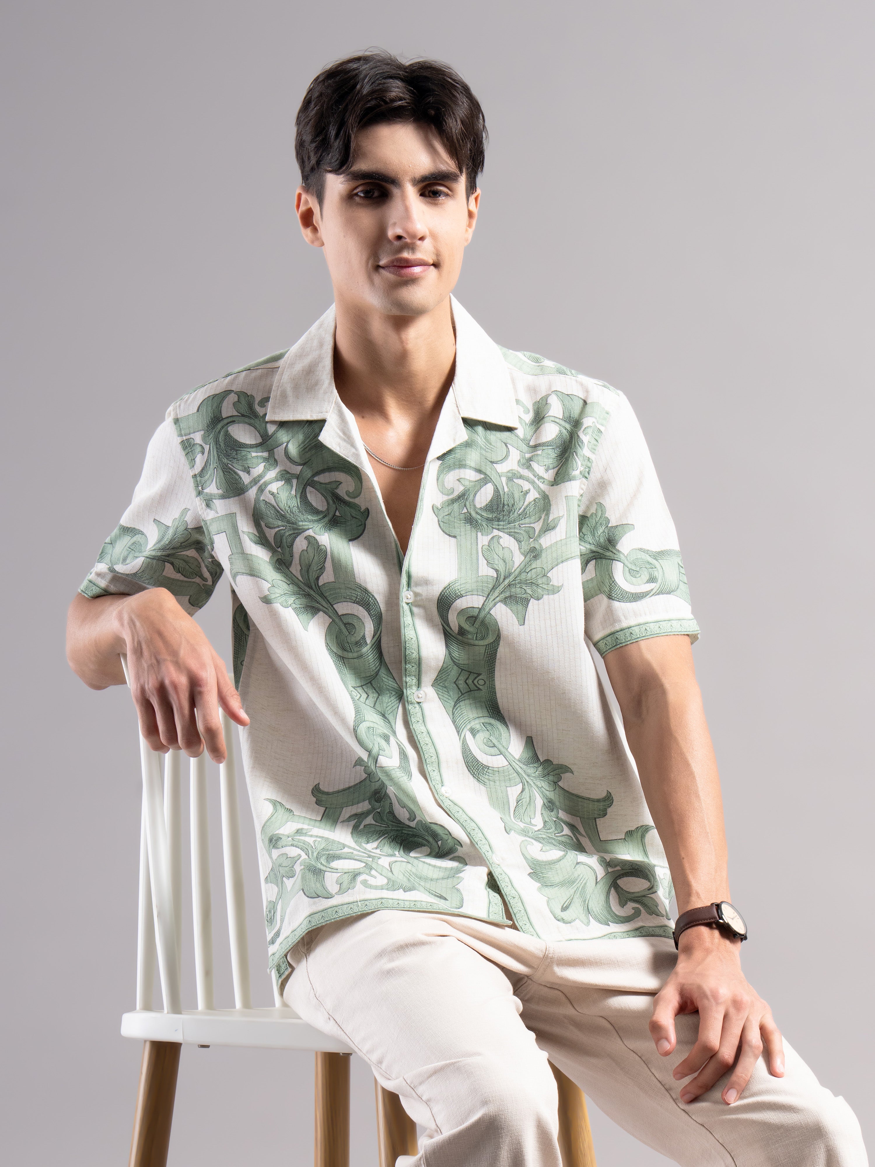 Men Polyester Printed Shirts