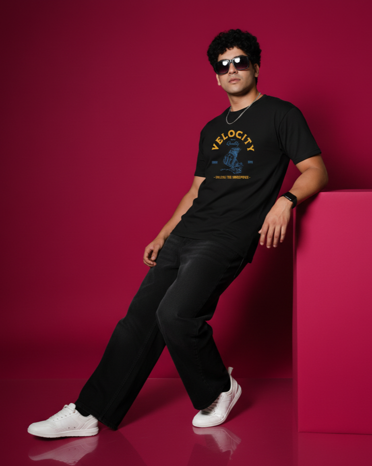 Men Round Neck Cotton T-Shirt