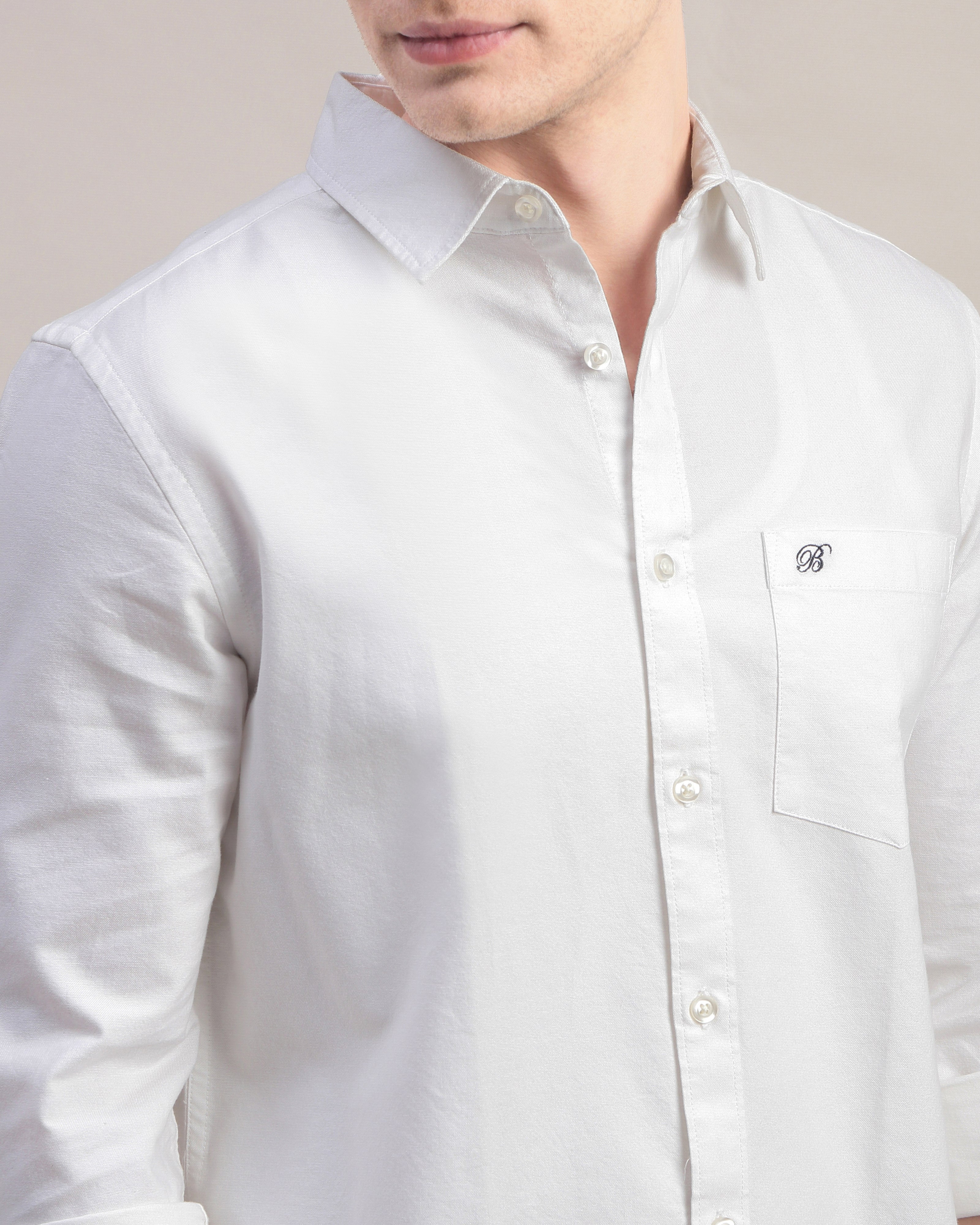 Men White Oxford Shirt