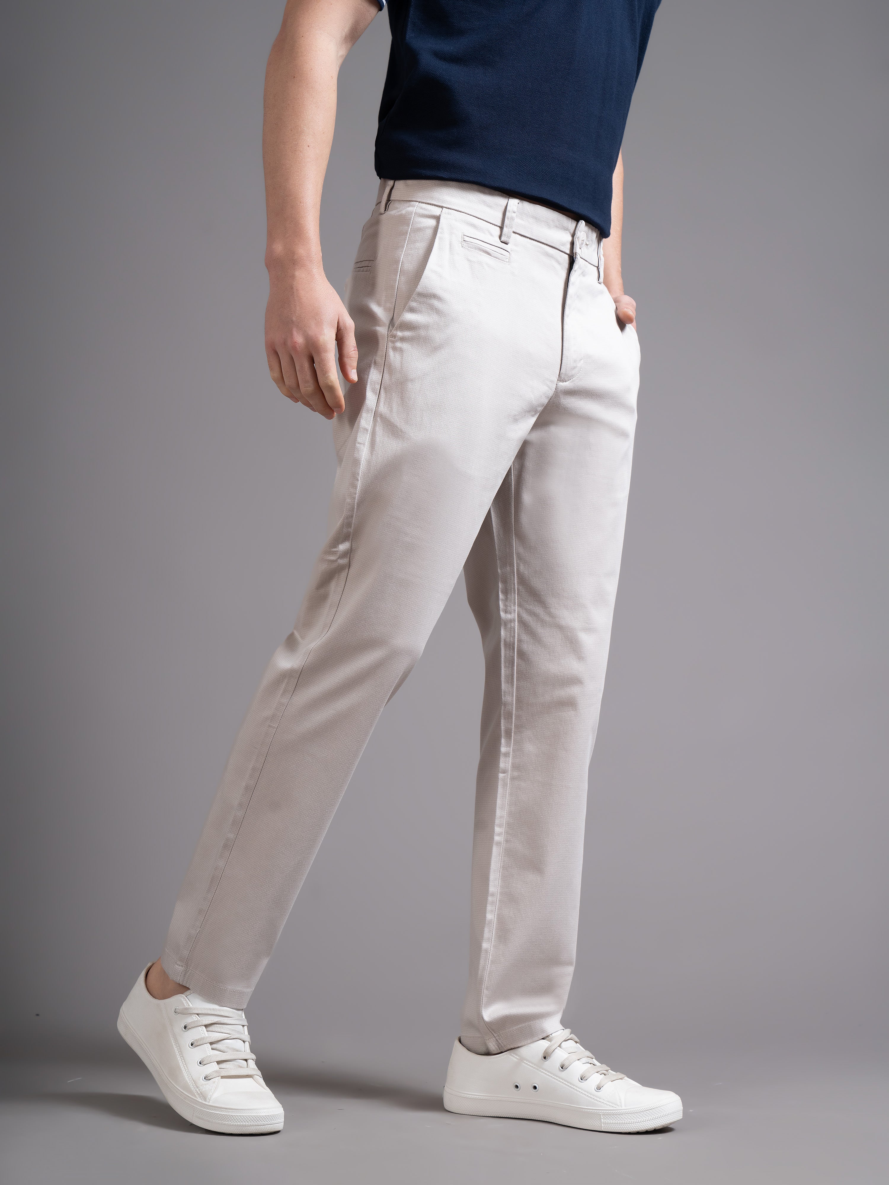 Men Beige Smart Slim Fit Chinos