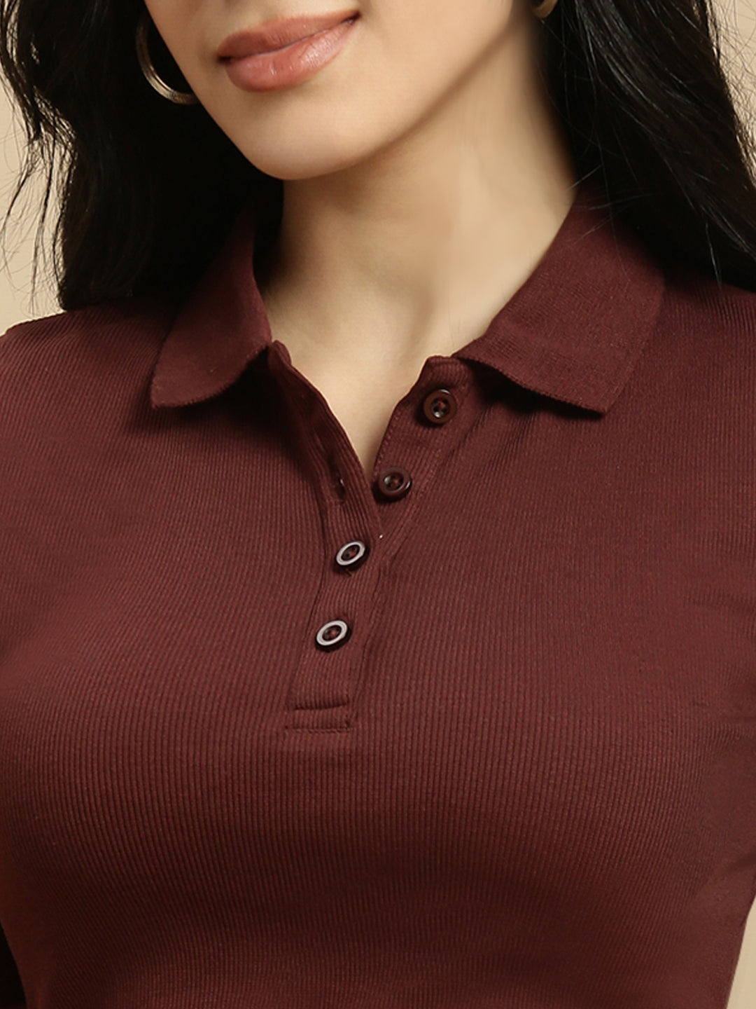 Women Brown Half Sleeve Dress