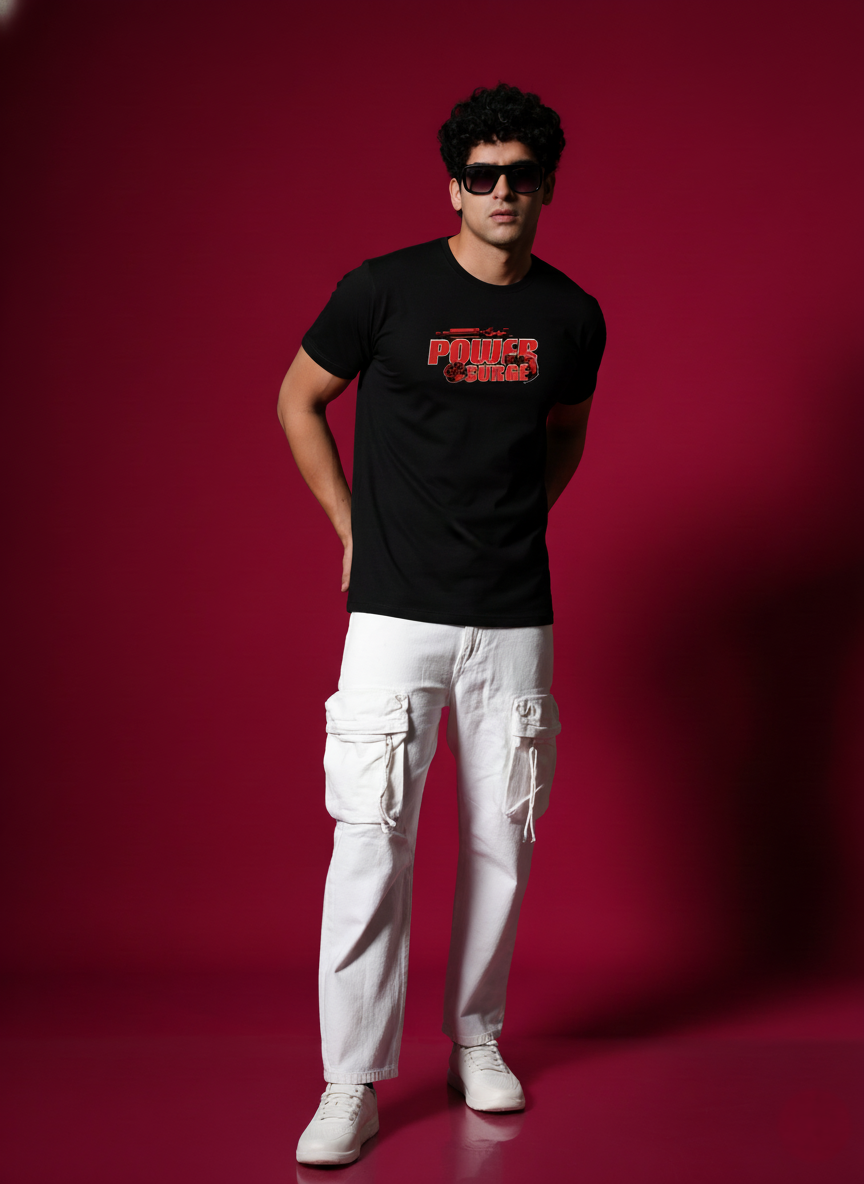 Men Round Neck Cotton T-Shirt