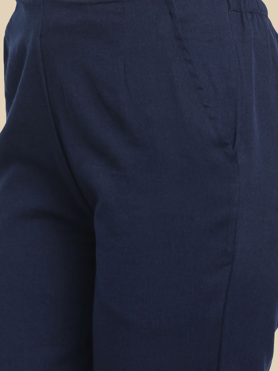 Women Navy Blue Casual Pants