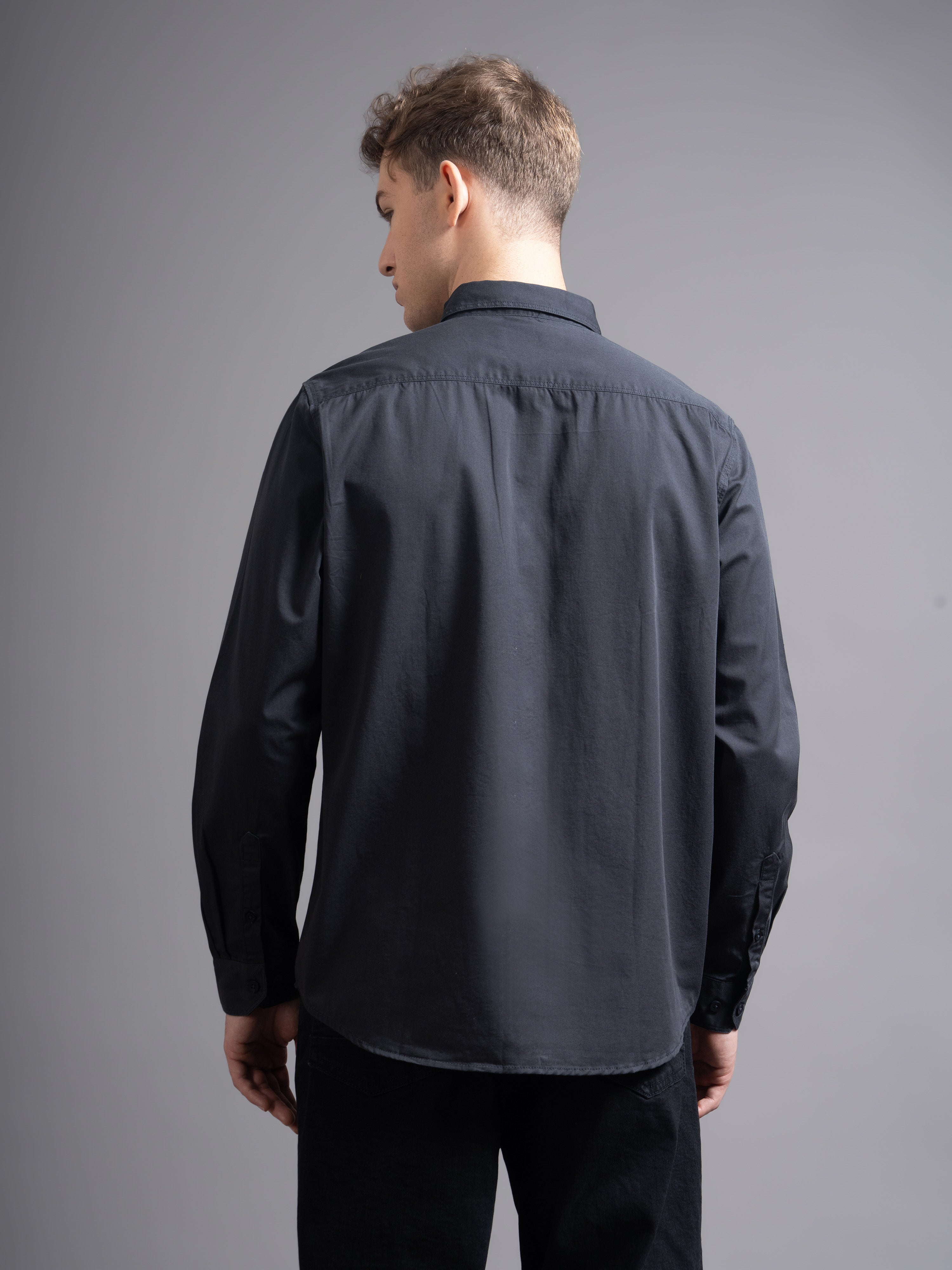 Men Grey Twill Shirt