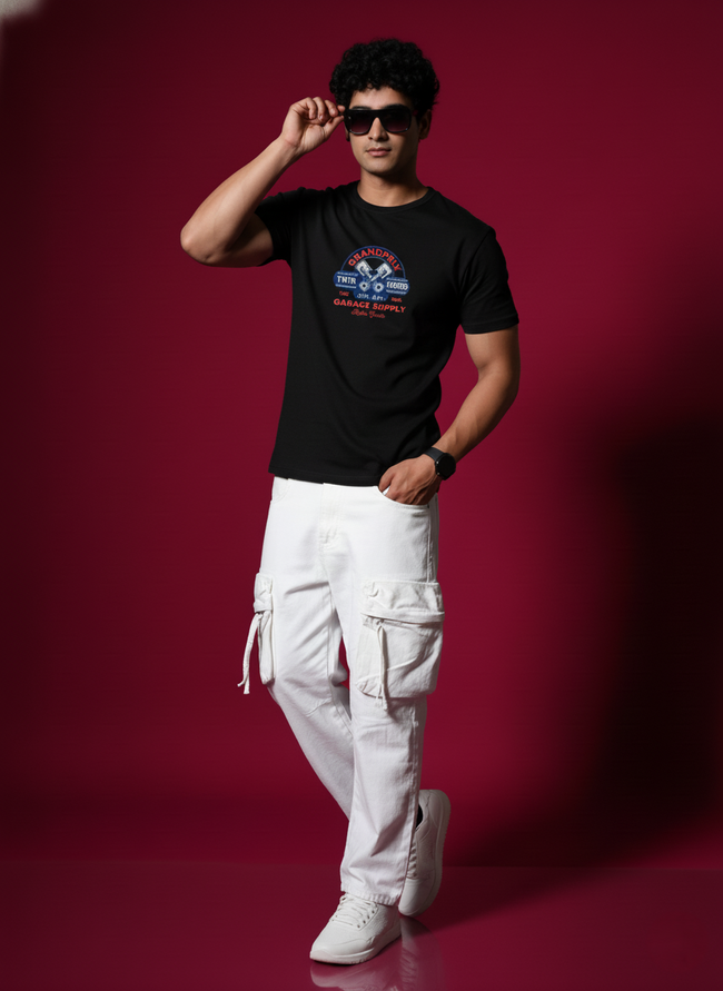 Men Round Neck Cotton T-Shirt