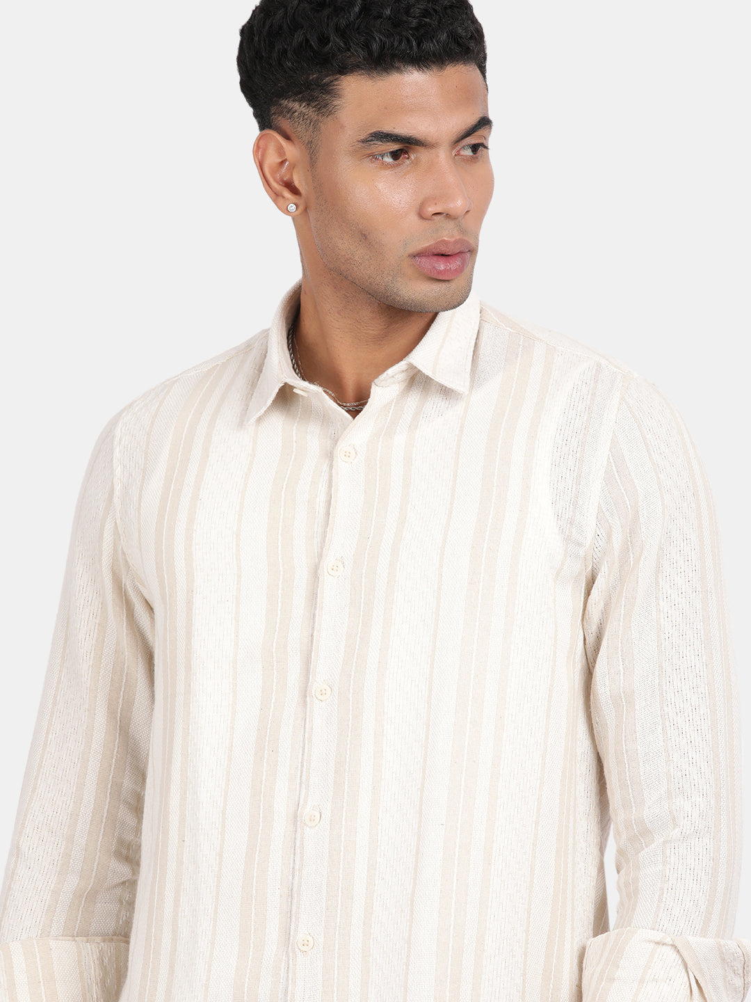 Men Light pink Slim Fit Spread Collar Full Sleeve Casual Shirt