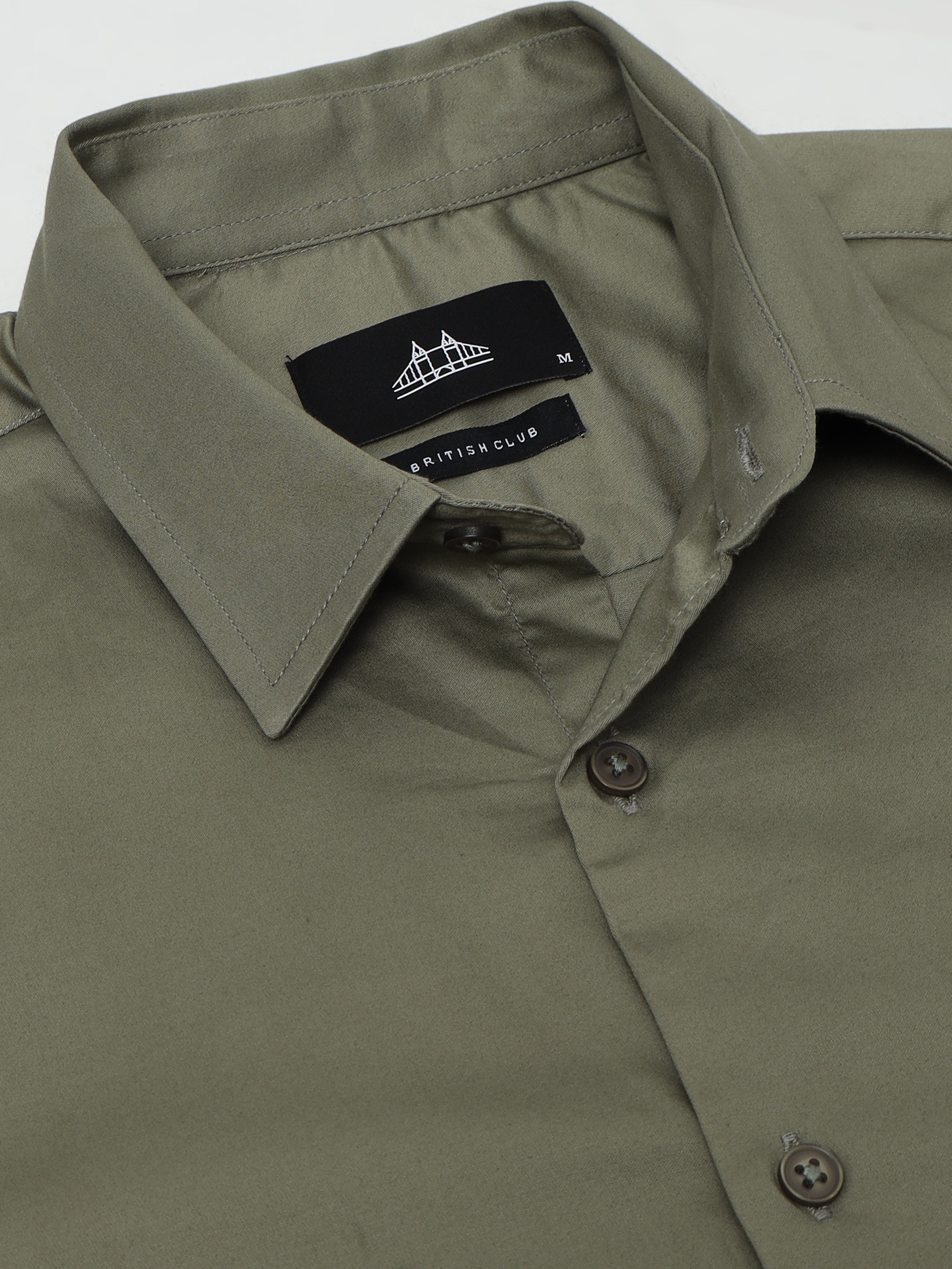 Men Green Solid Shirt