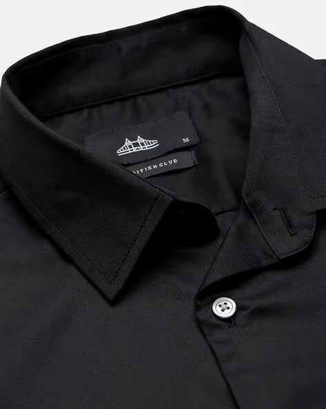 Men Black Slim Fit Shirt