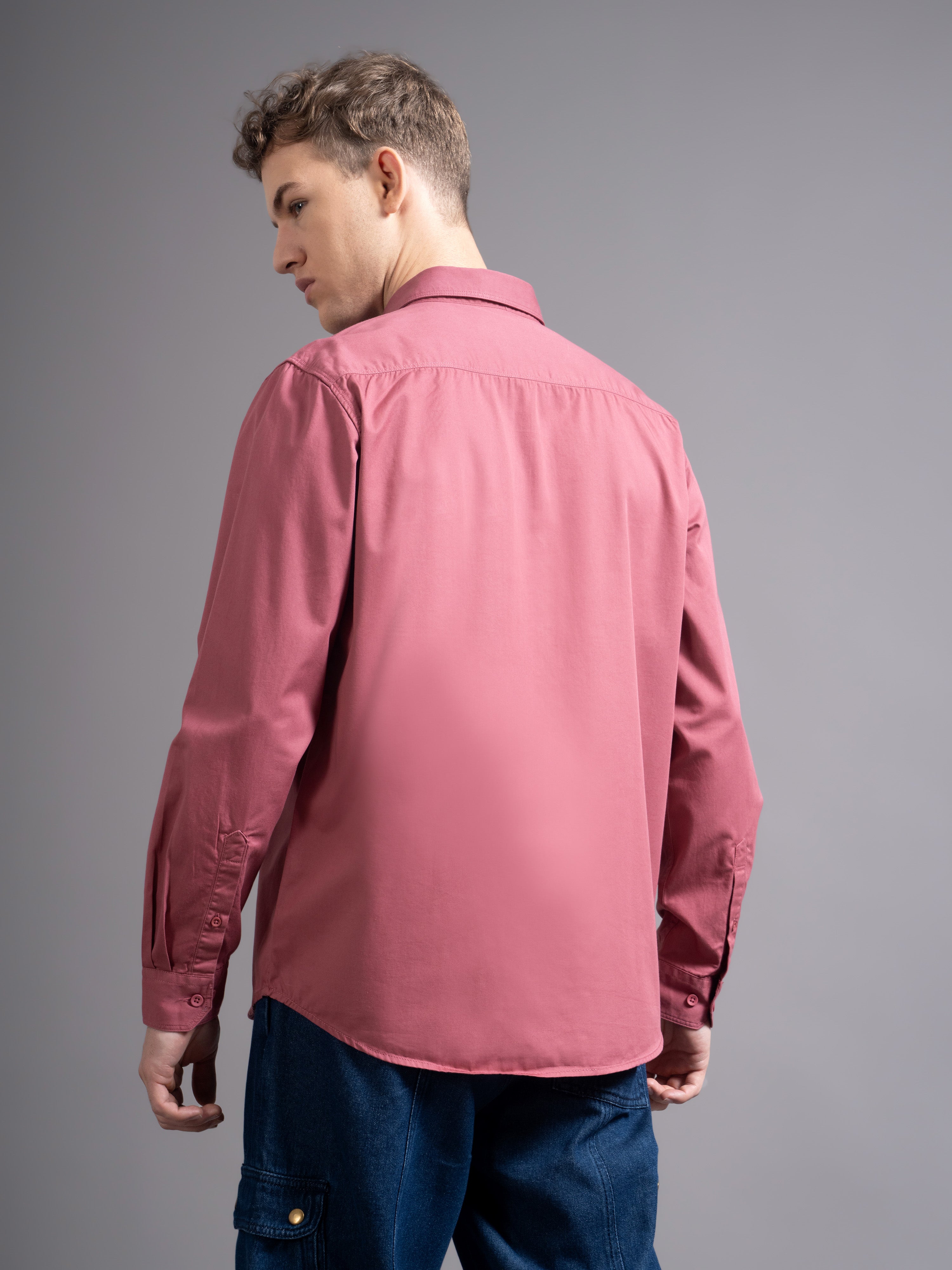 Men Mauve Twill Shirt