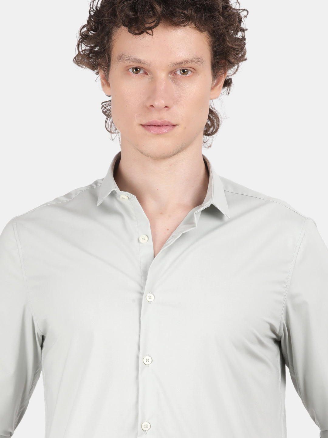 Men Pale blue Slim Fit Spread Collar Full Sleeve Casual Shirt