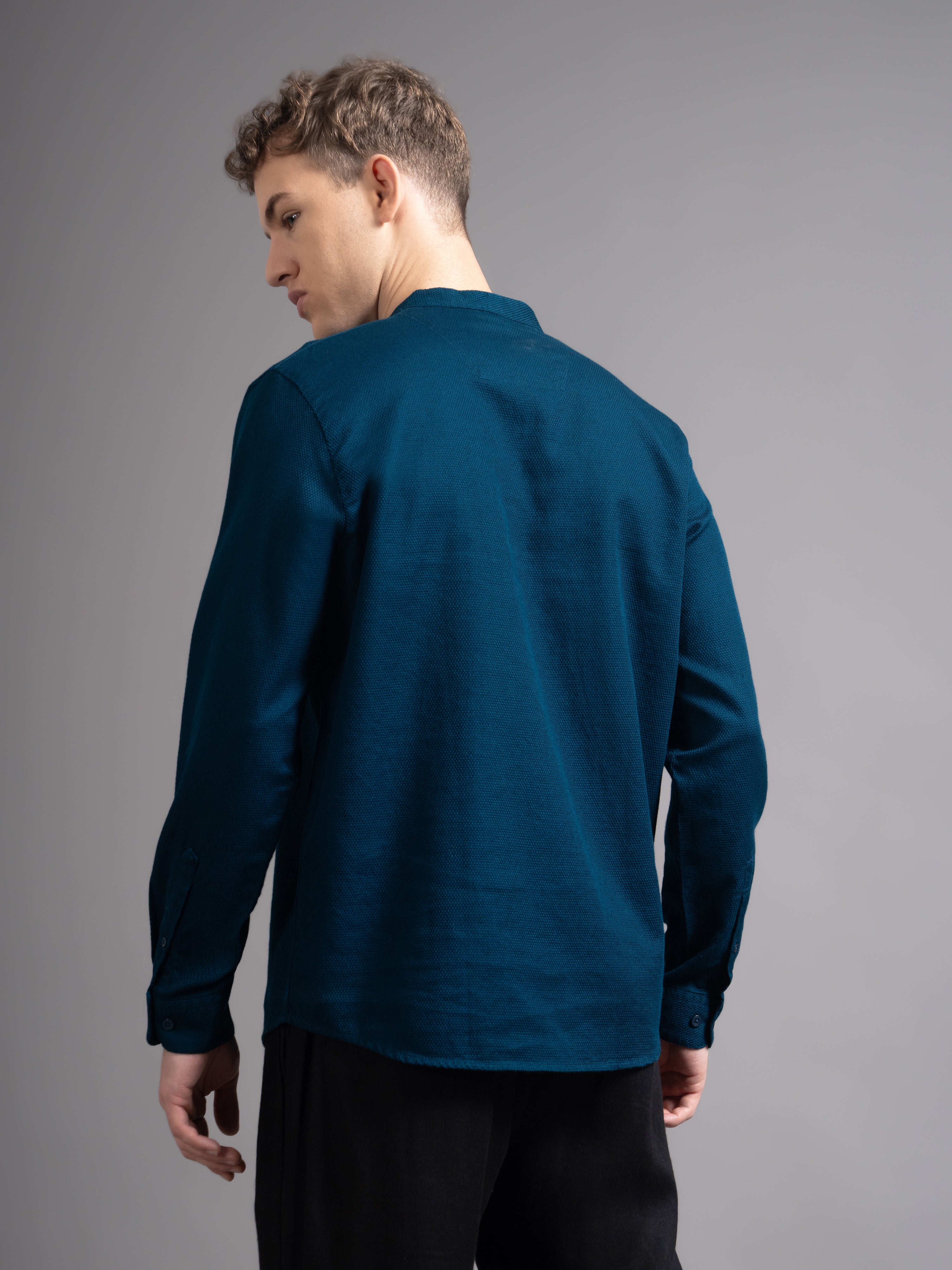 Men Teal Kurta Shirt