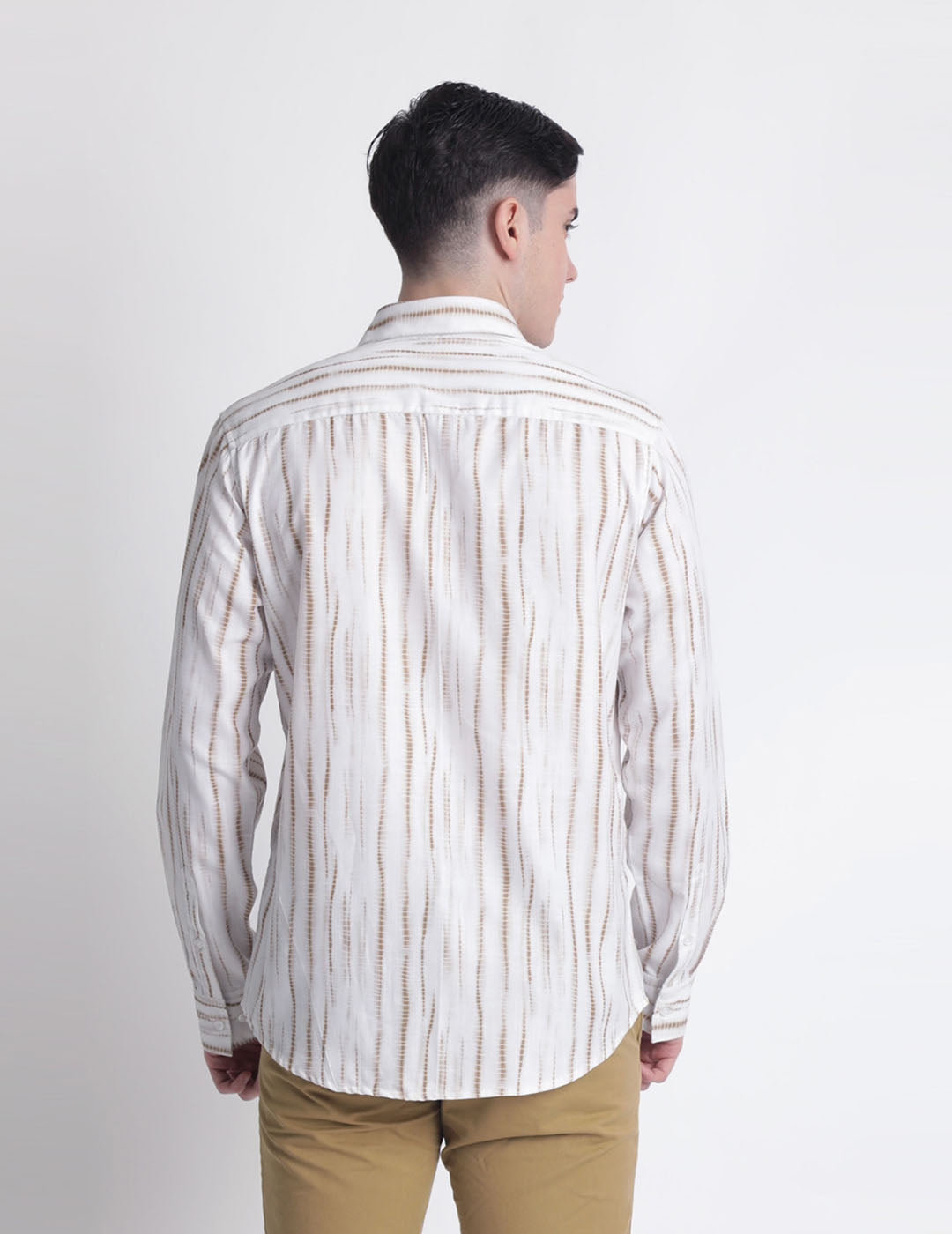 Men Stripes Design Full Sleeve Printed Casual Shirt