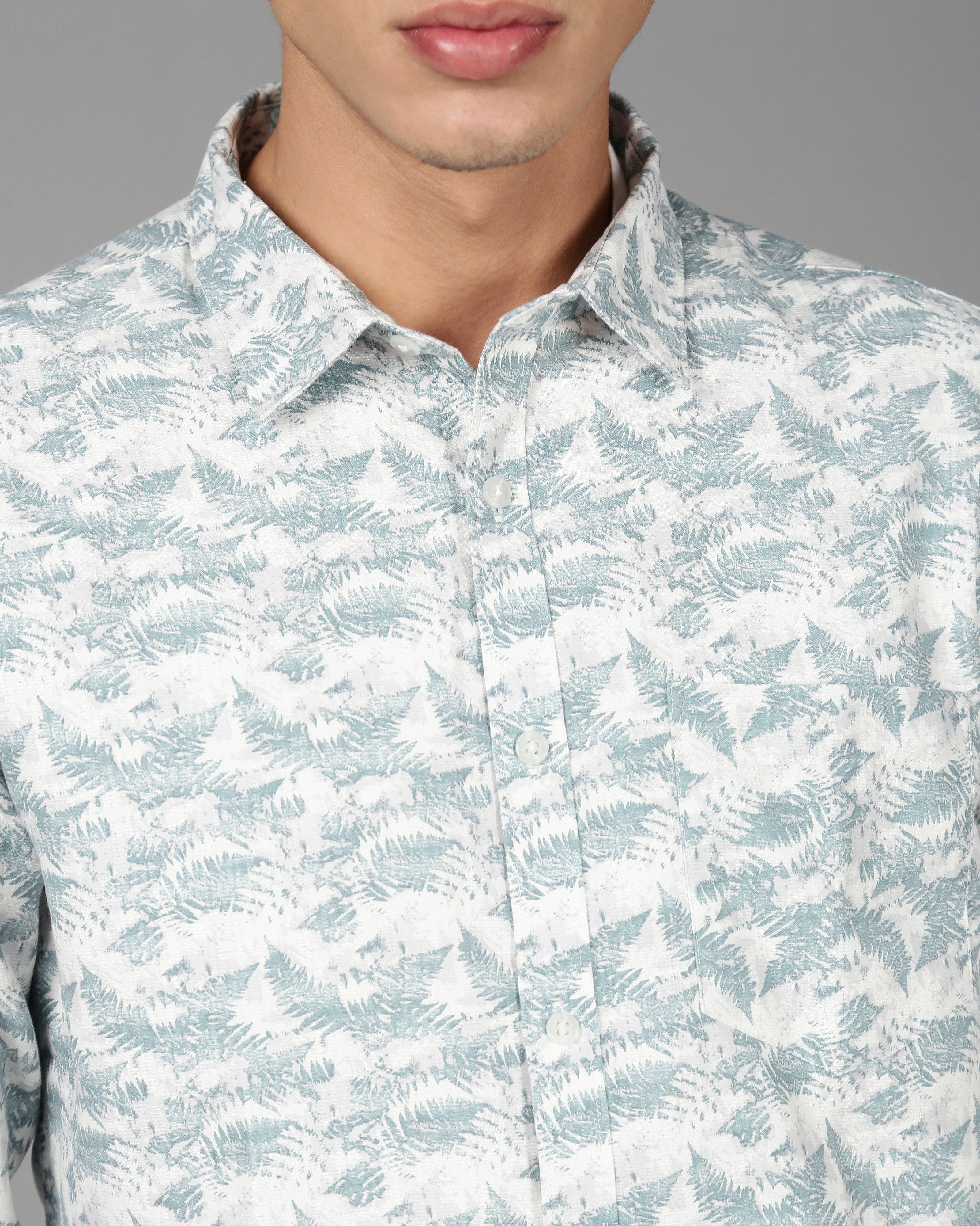 Men Blue Printed Shirt