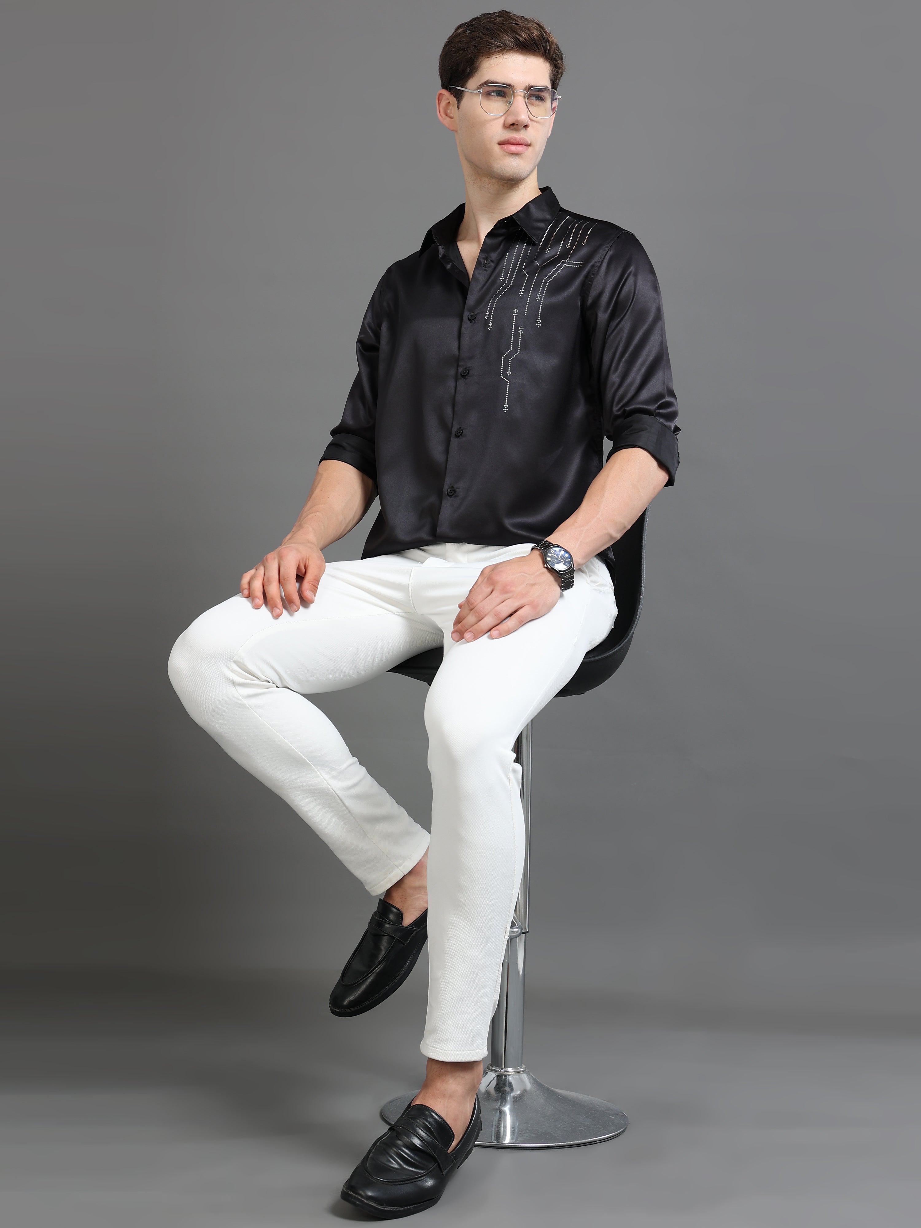 Men Black Printed Shirt