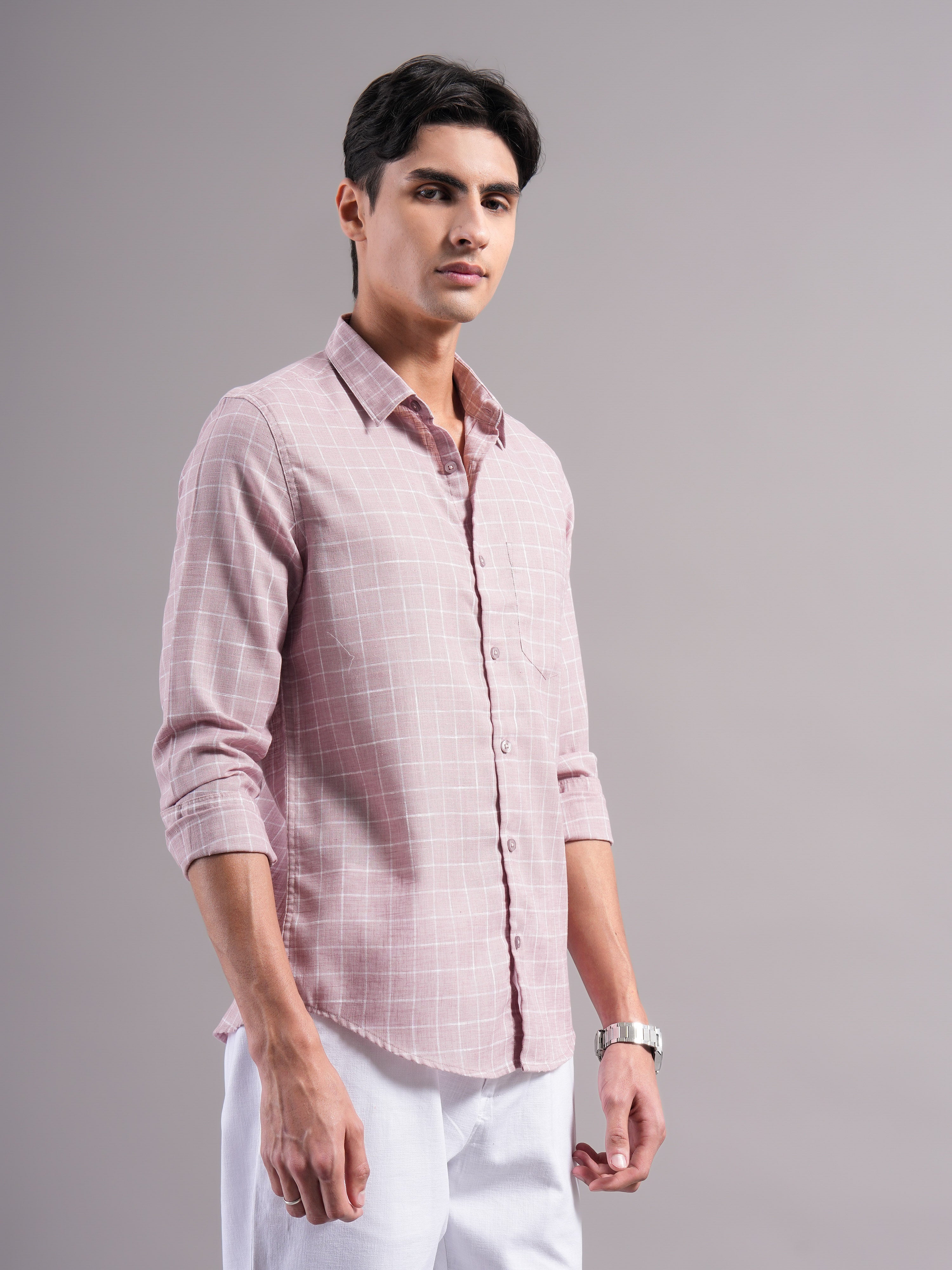 Men Polycotton Checked Shirts