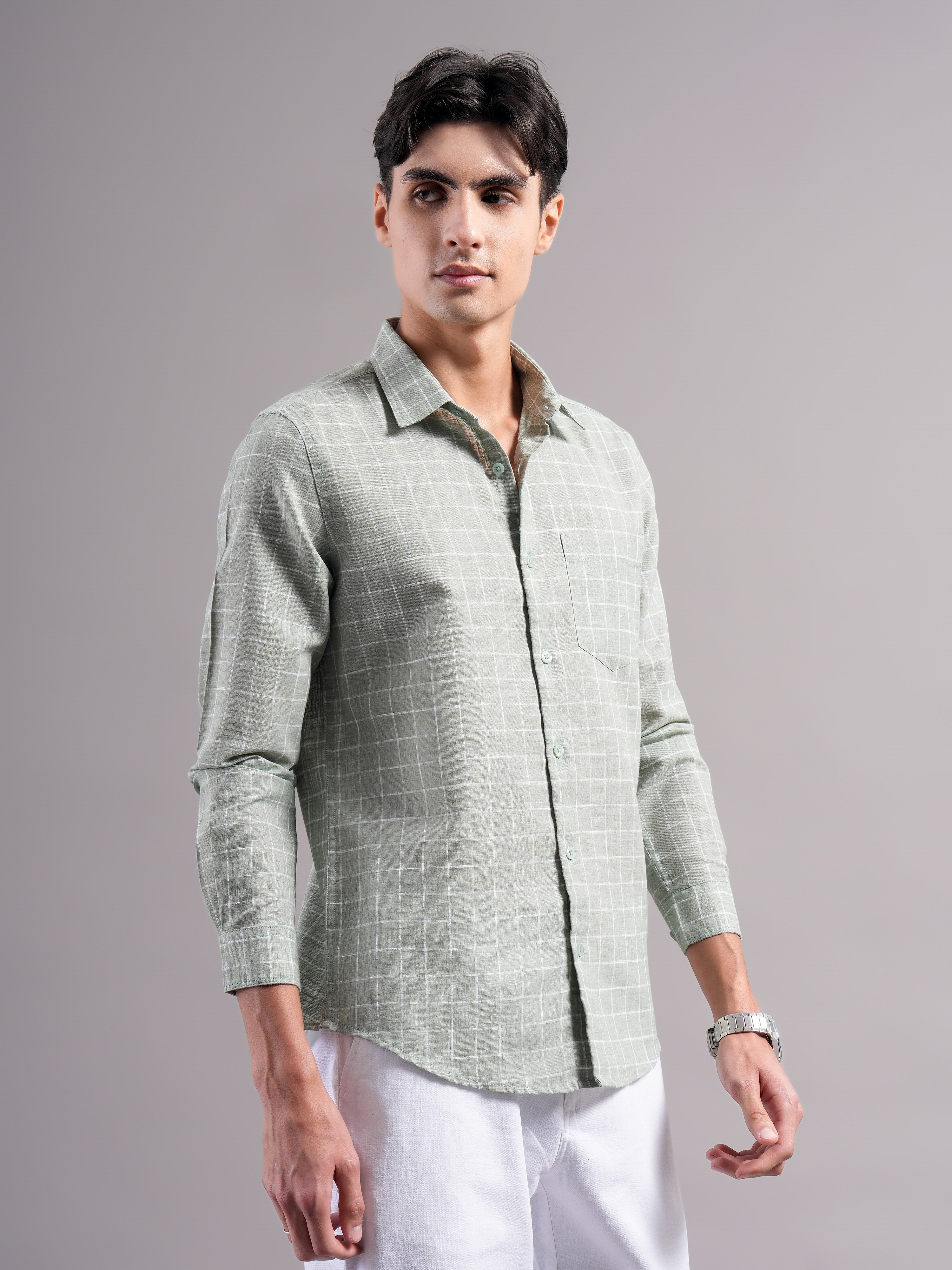 Men Polycotton Checked Shirts