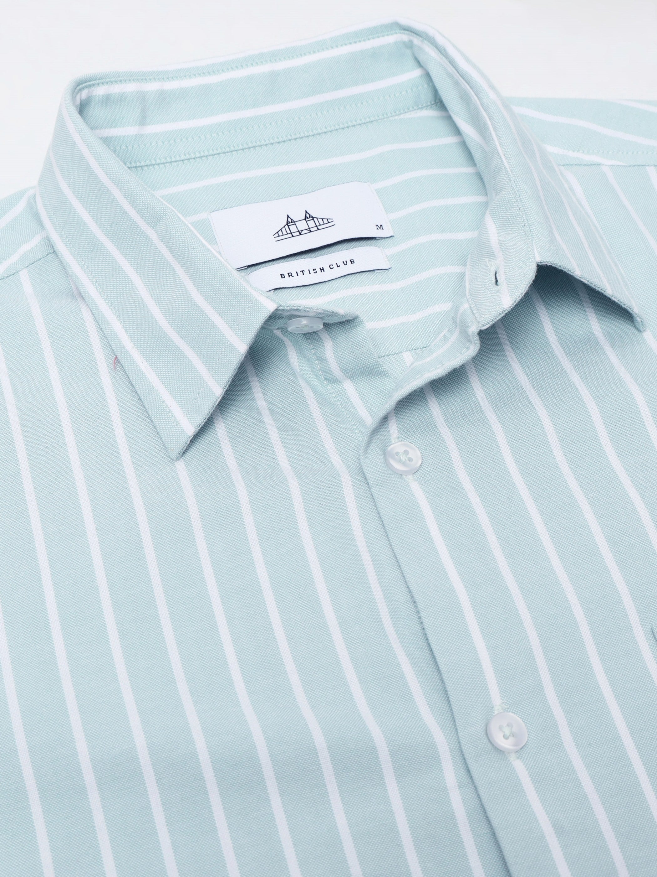 Men Green Striped Shirt
