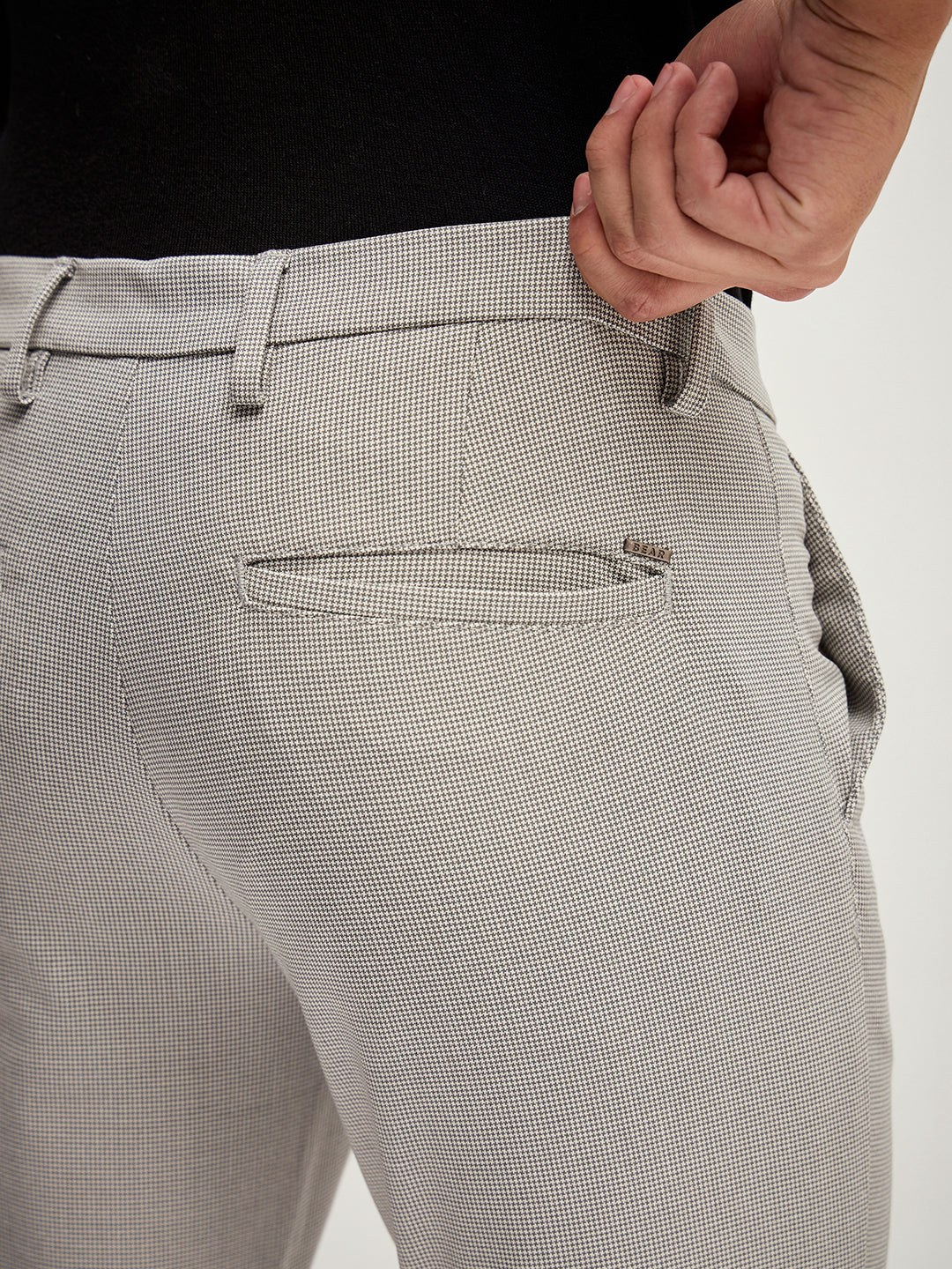 Men Grey 4 Way Stretch Formal Trouser