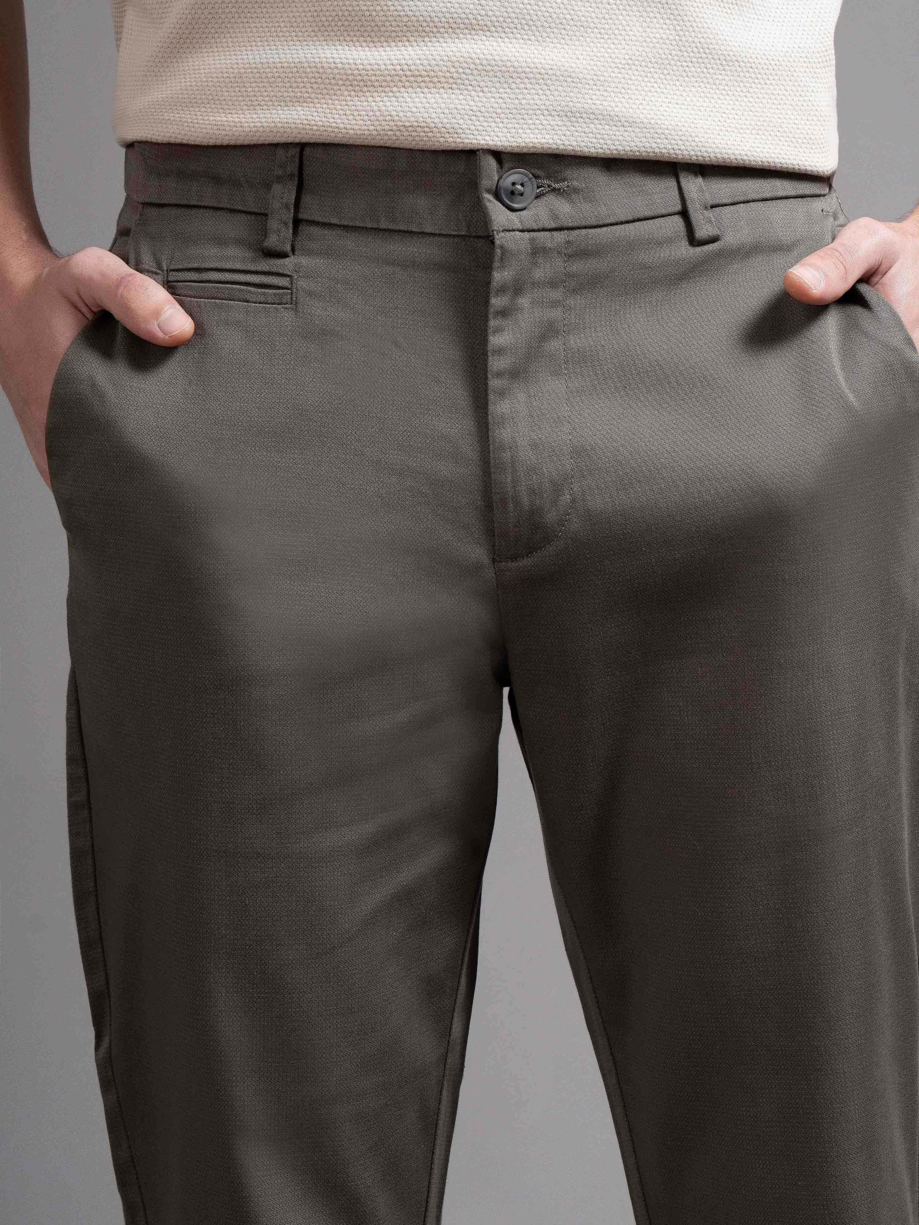 Men Green Smart Slim Fit Chinos