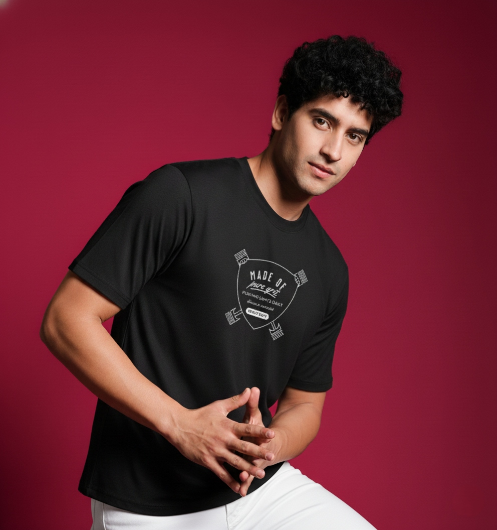 Men Round Neck Cotton T-Shirt