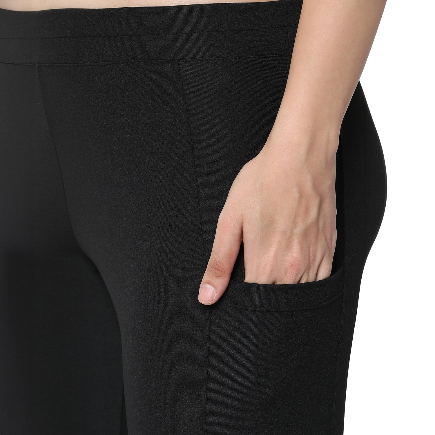 Women Black Ankle Length Yoga Pant