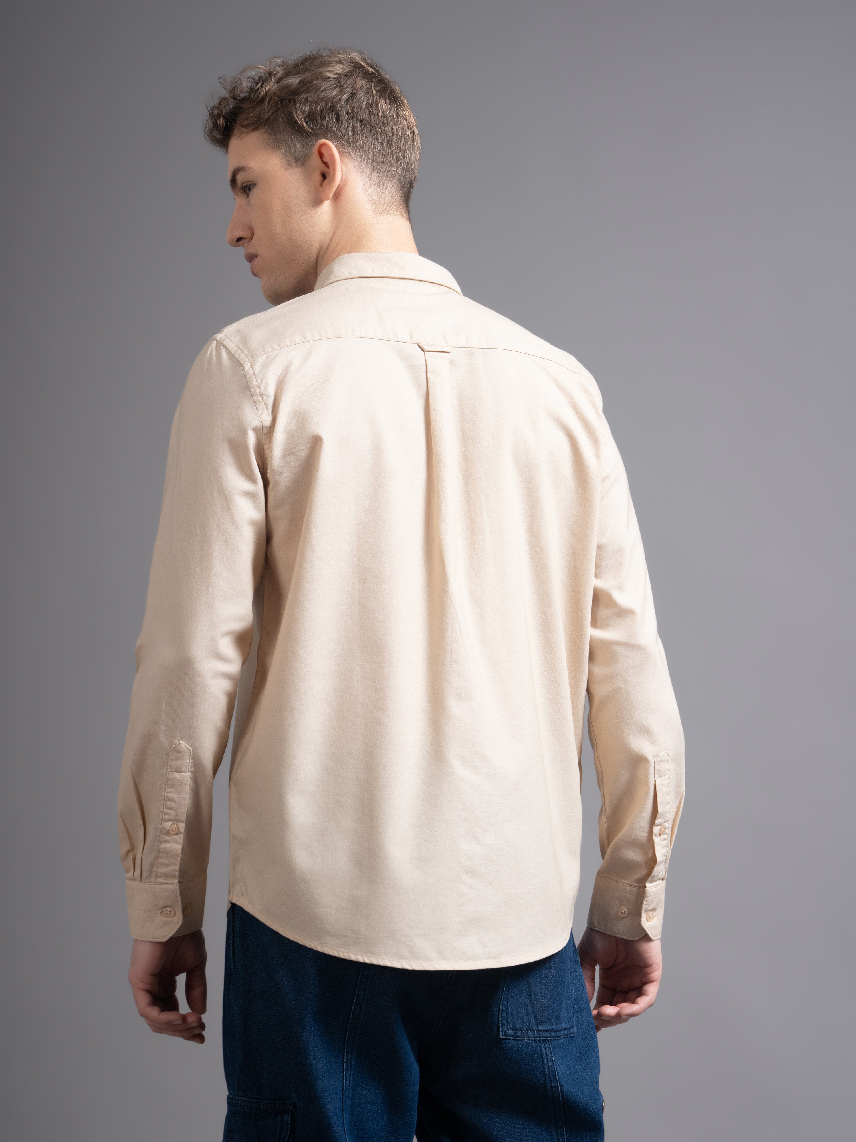 Men Beige Casual Shirt