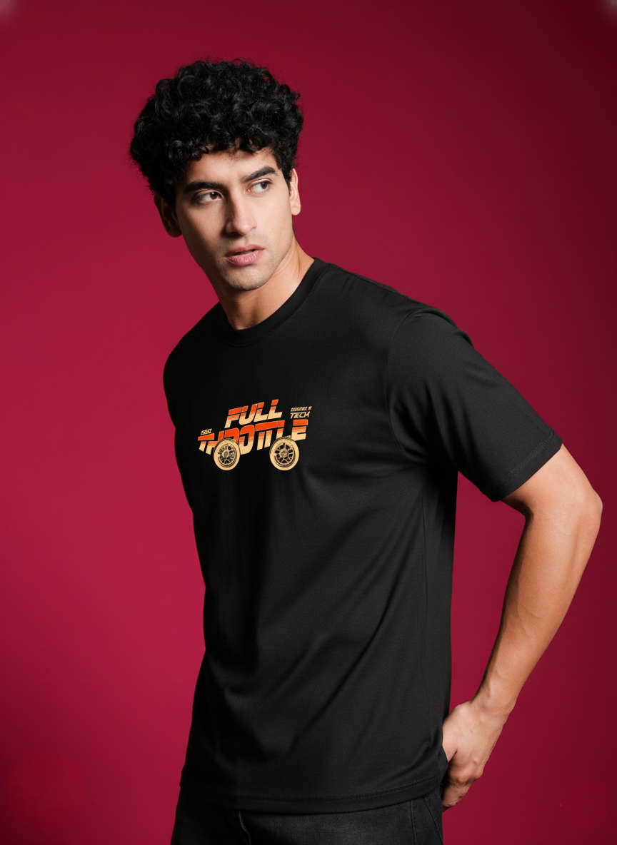 Men Round Neck Cotton T-Shirt