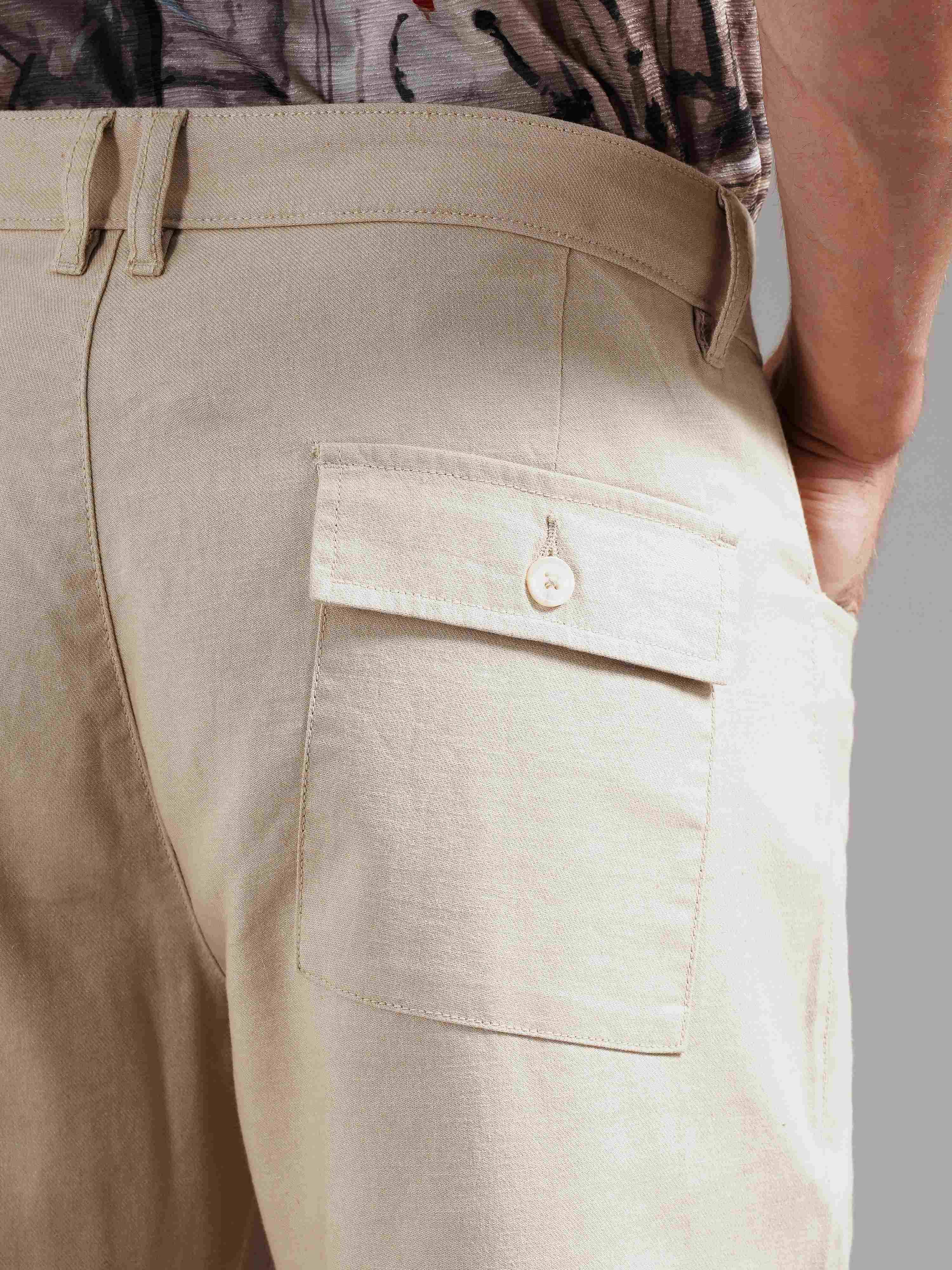 Men Off-White Tailored Fit Trousers