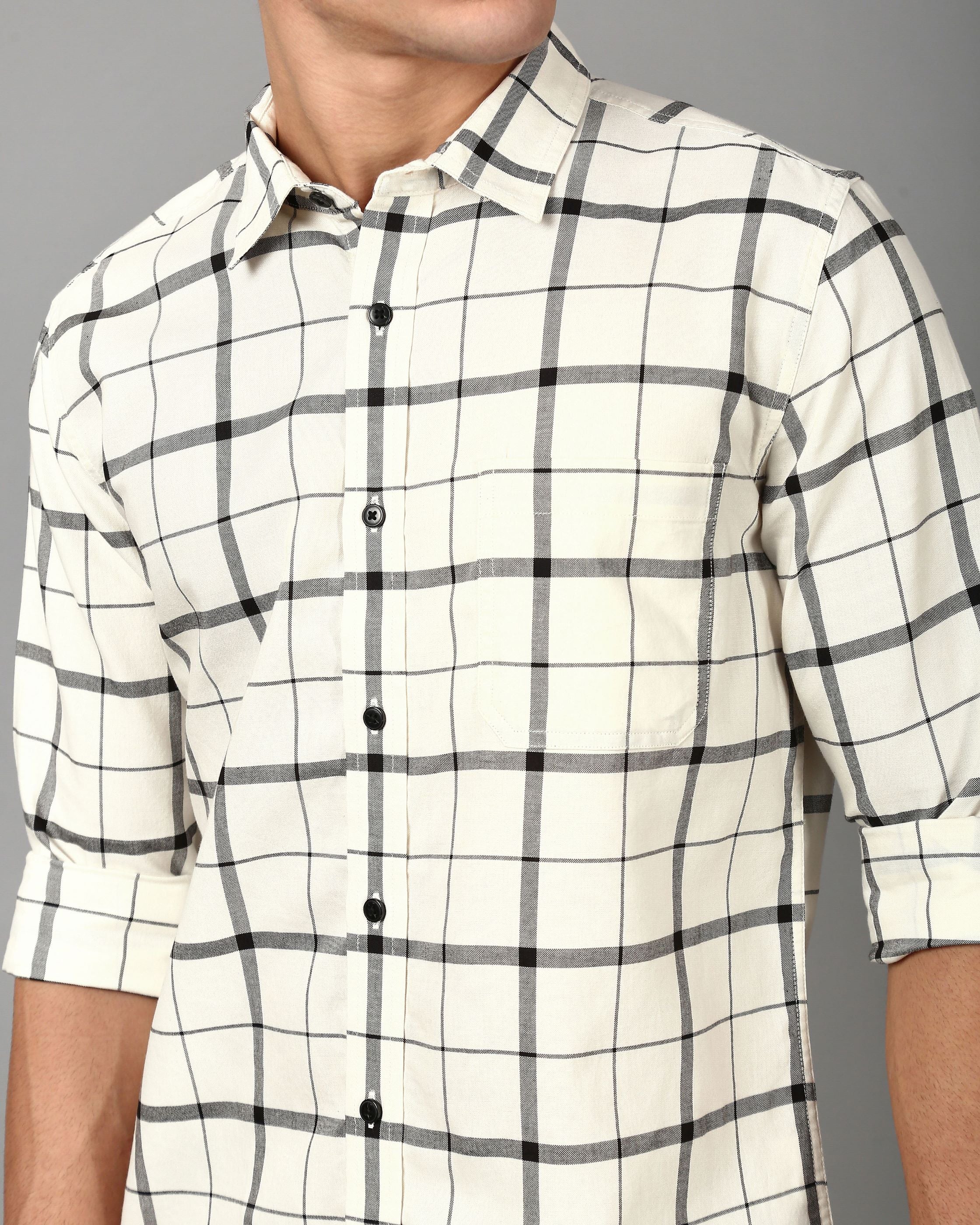 Men White Casual Shirt