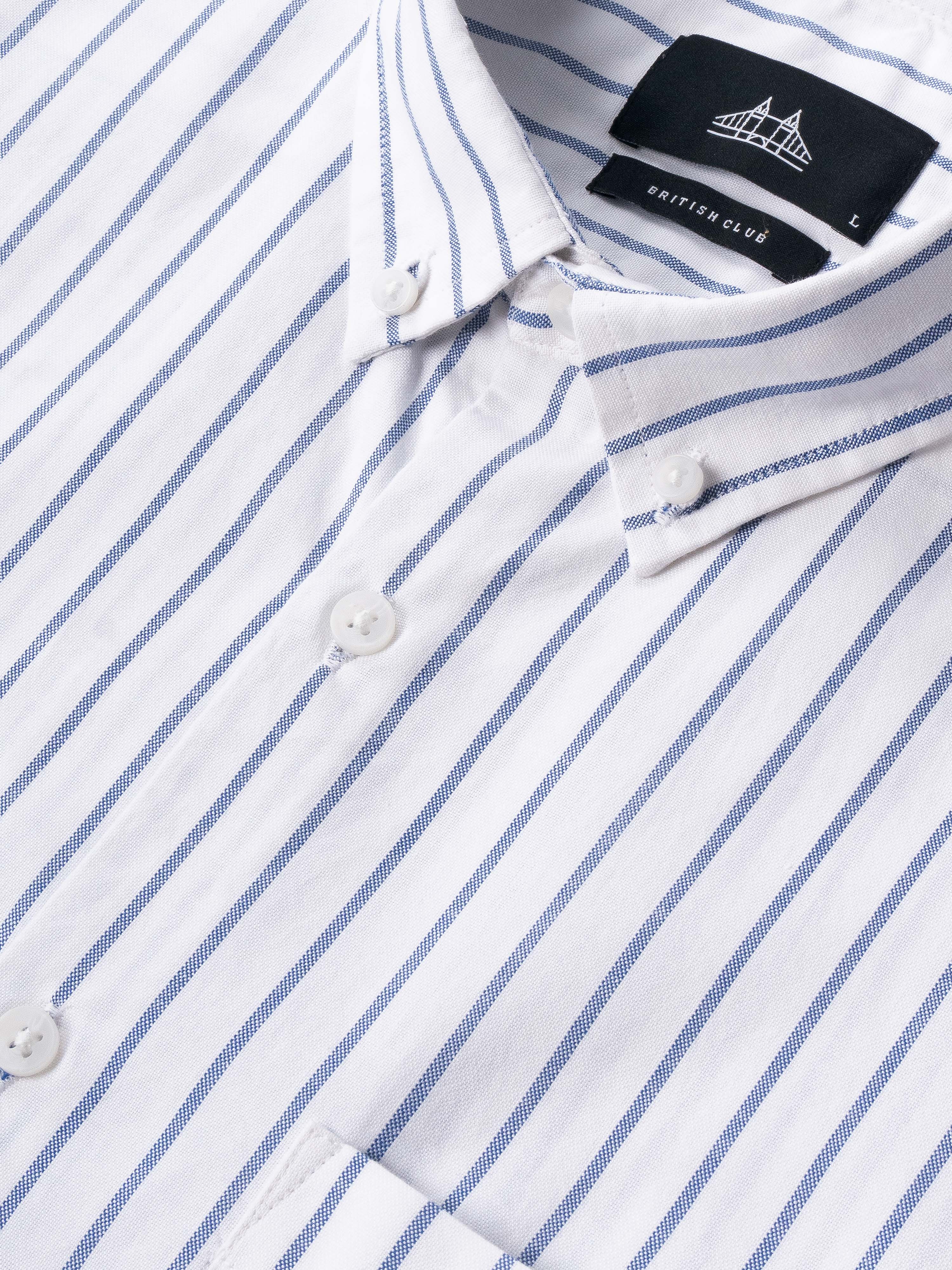 Men White Striped Shirt
