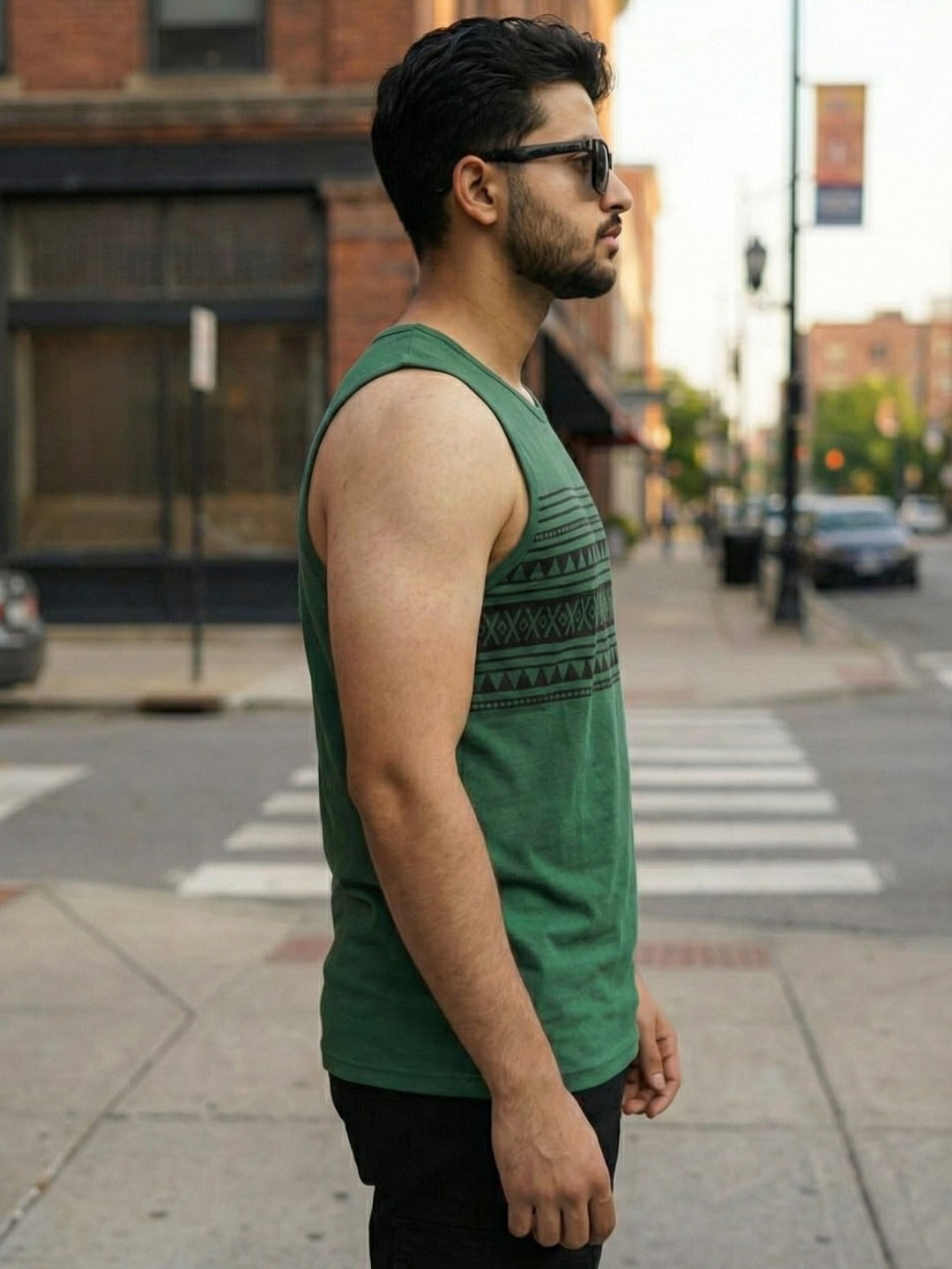 Men Green Printed T-shirt