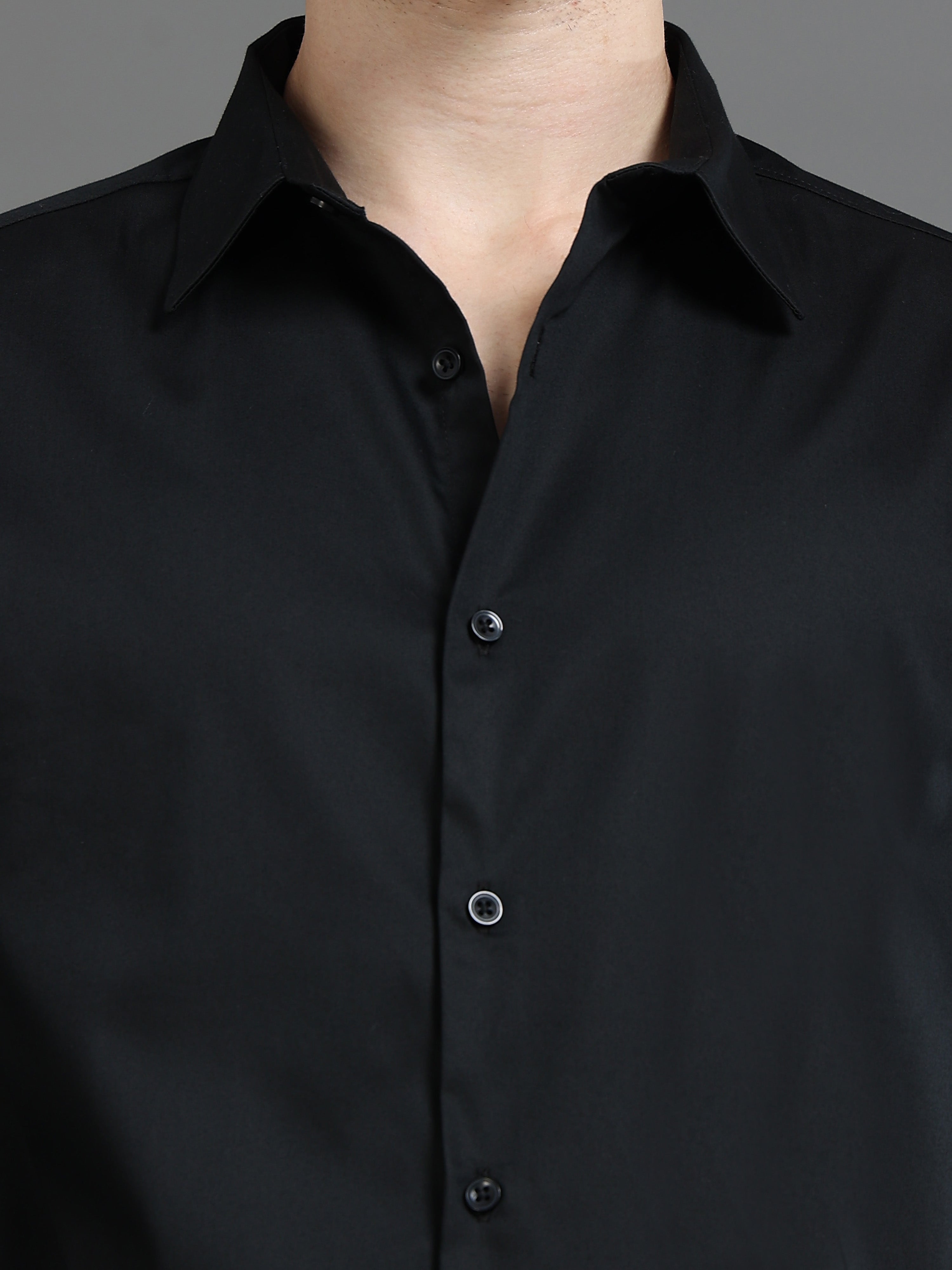 Men Black Satin Shirt