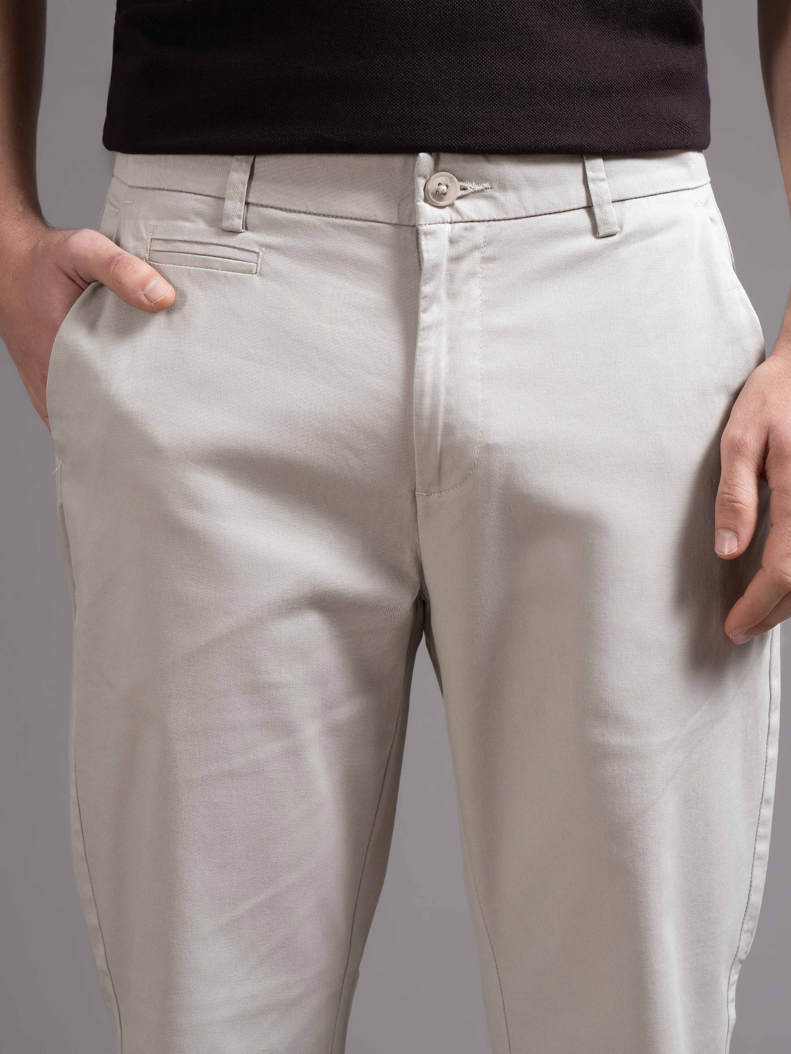Men Grey Smart Slim Fit Chinos