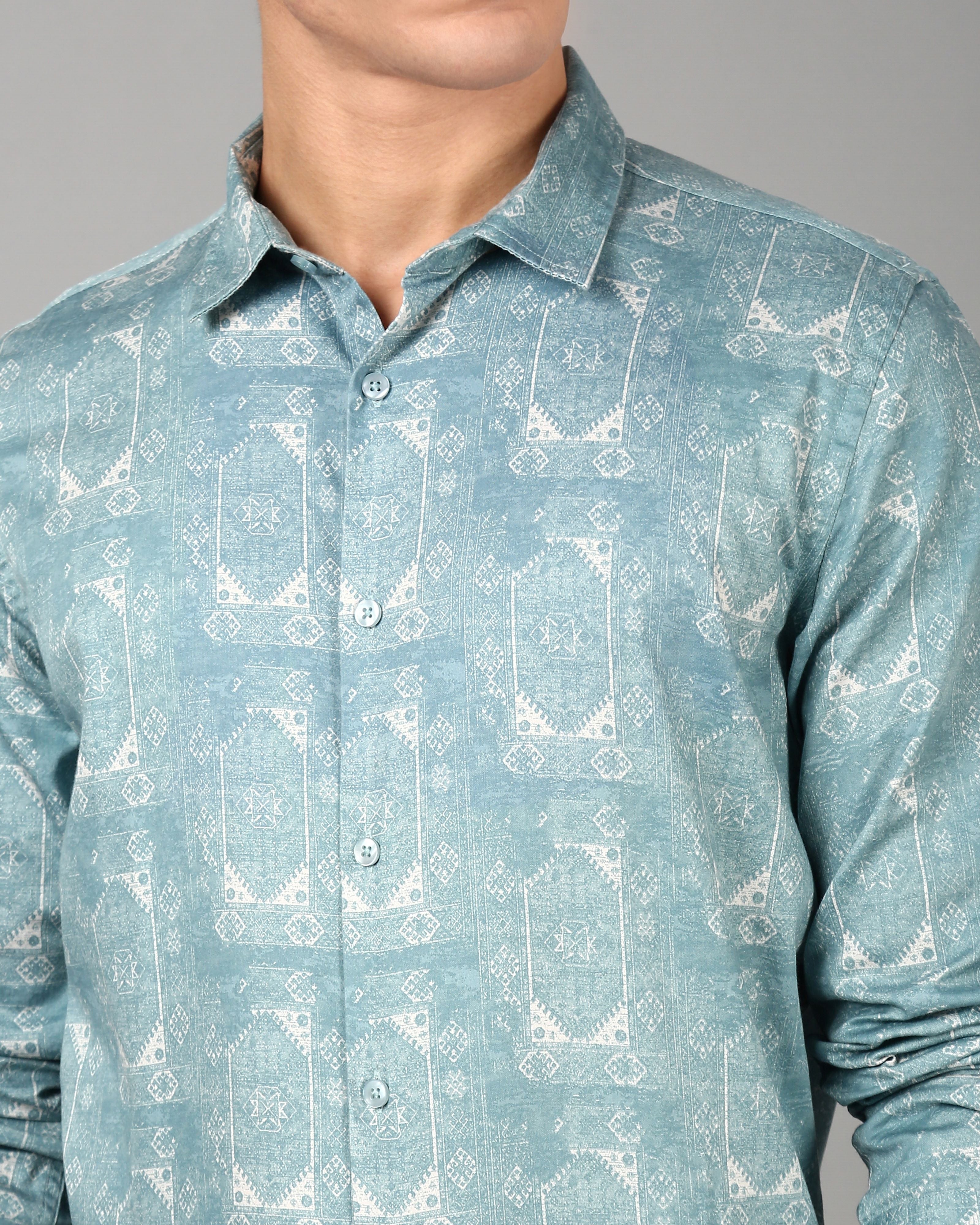 Men Blue Casual Shirt