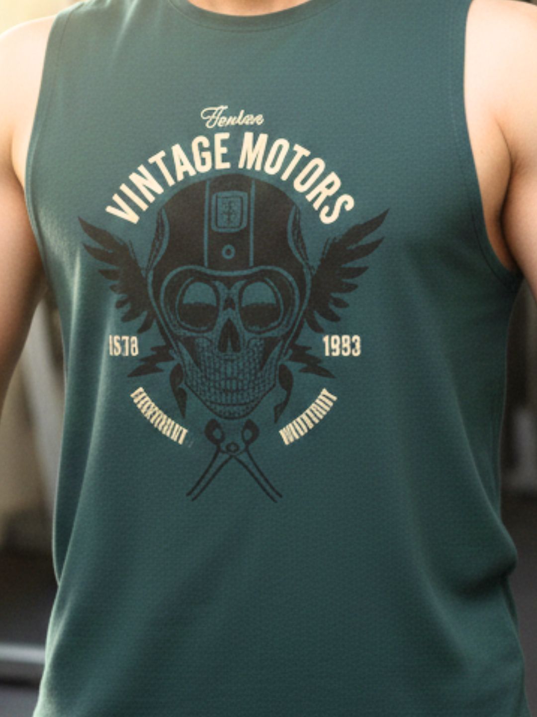 Men Teal Printed T-shirt