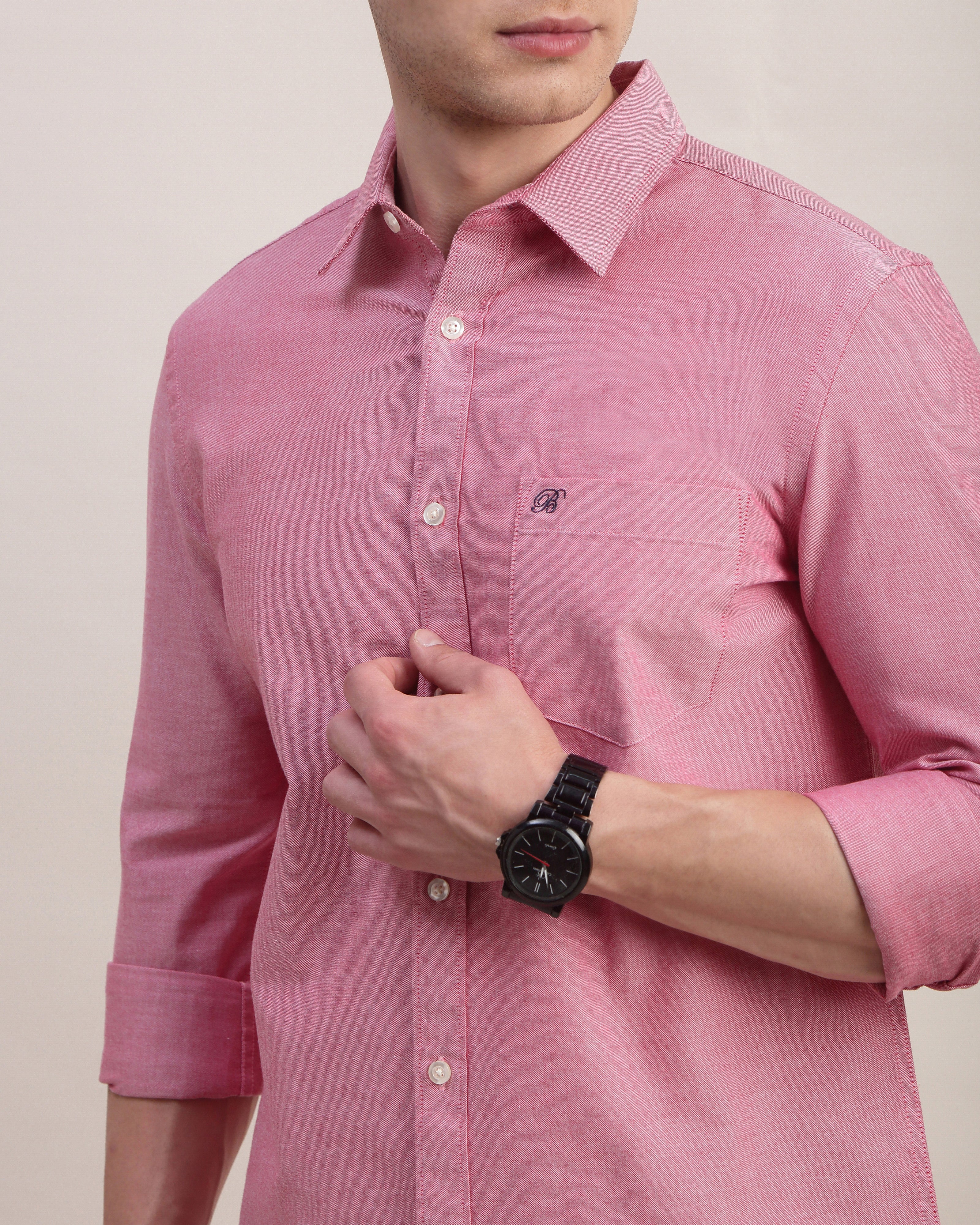 Men Red Oxford Shirt