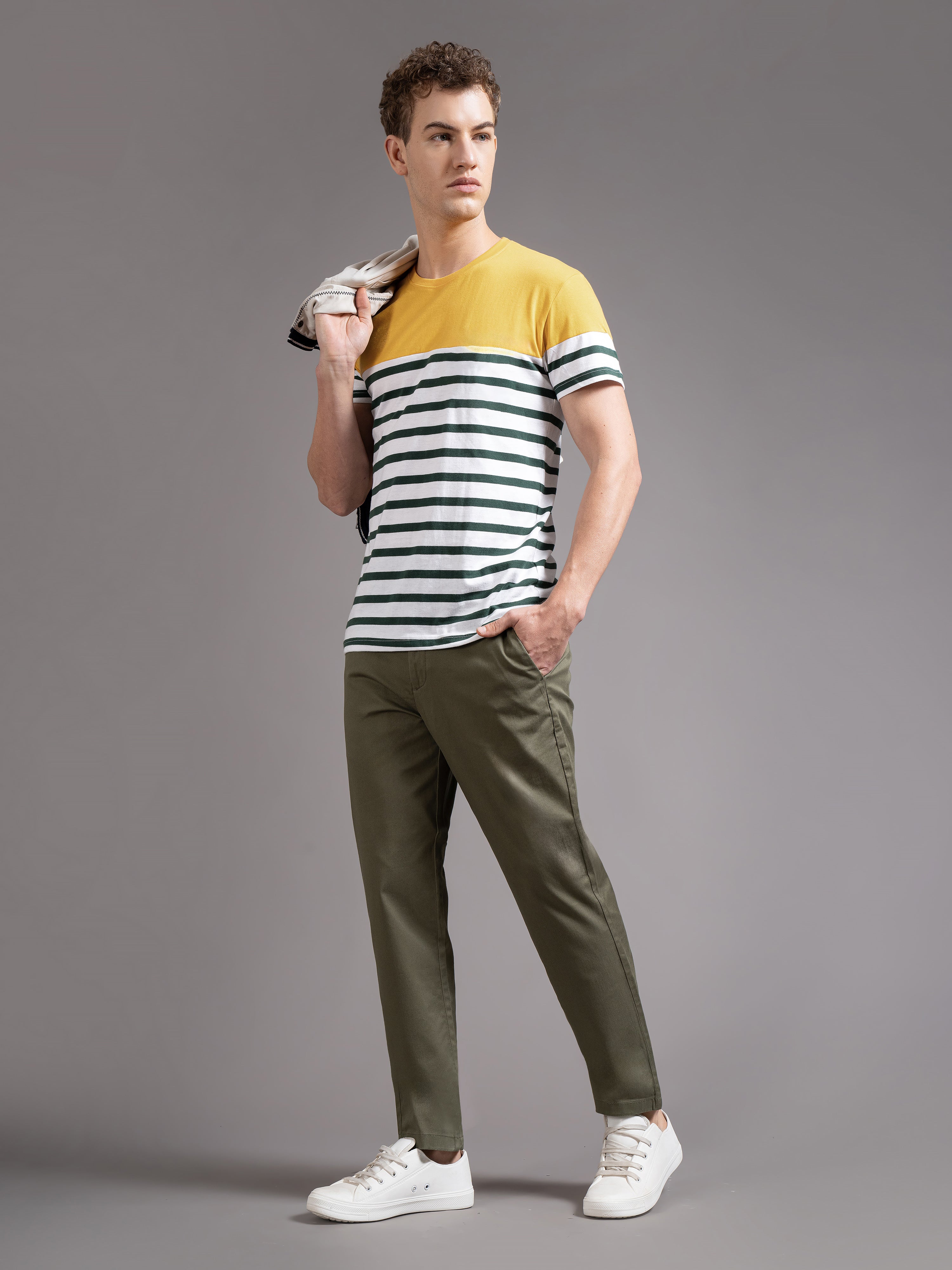 Men Green Smart Slim Fit Chinos