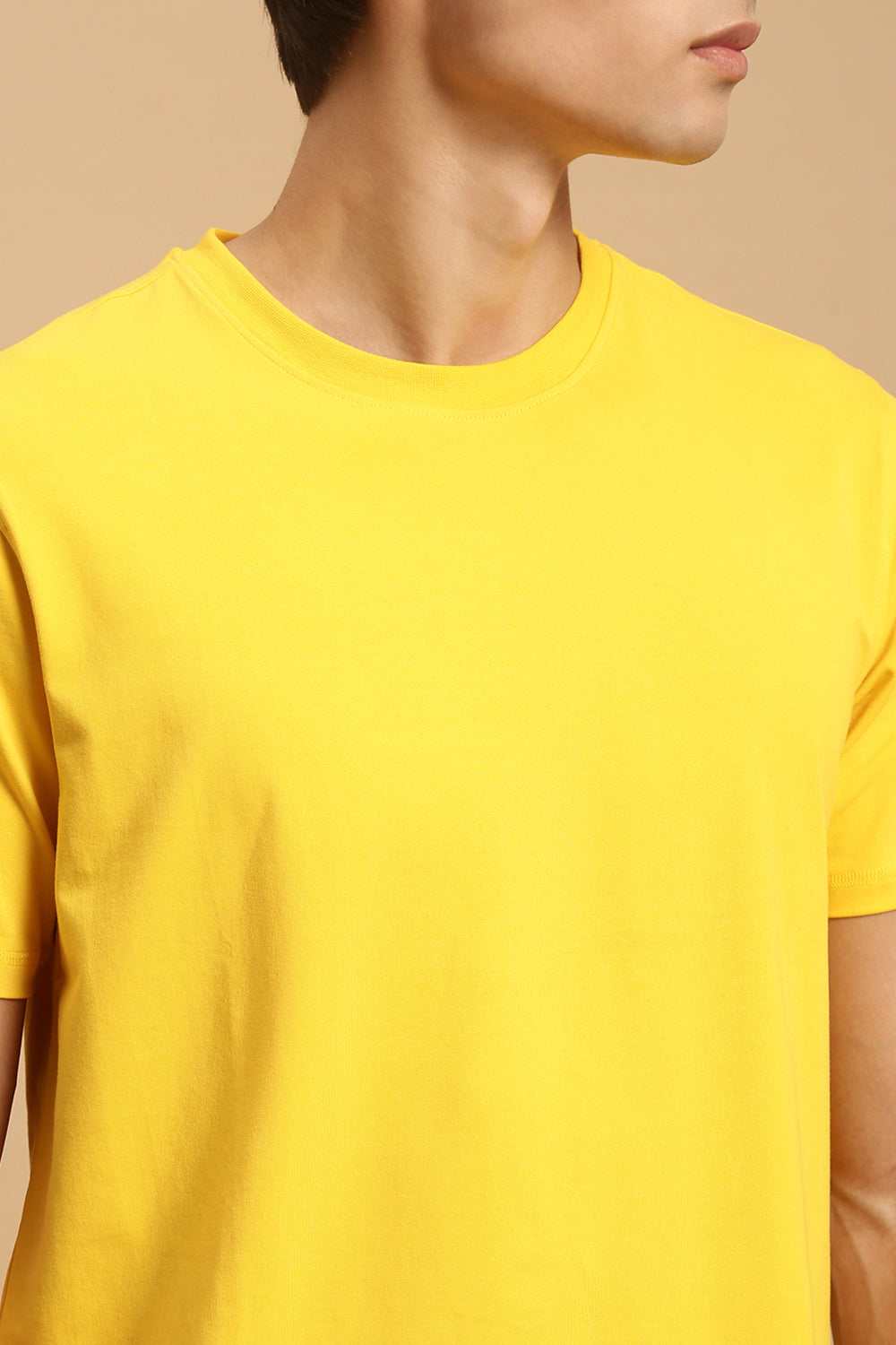 Men Mustard Half Sleeve T-Shirt