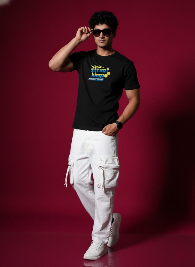 Men Round Neck Cotton T-Shirt