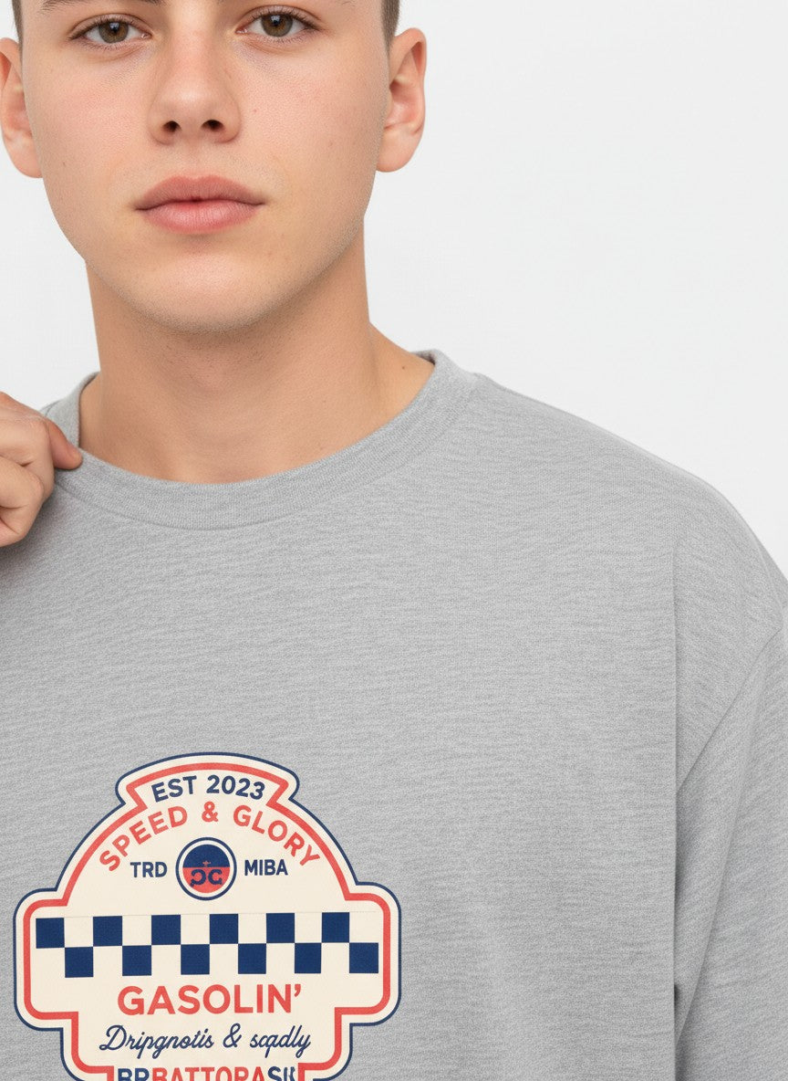 Men Oversized Cotton Printed T-Shirt