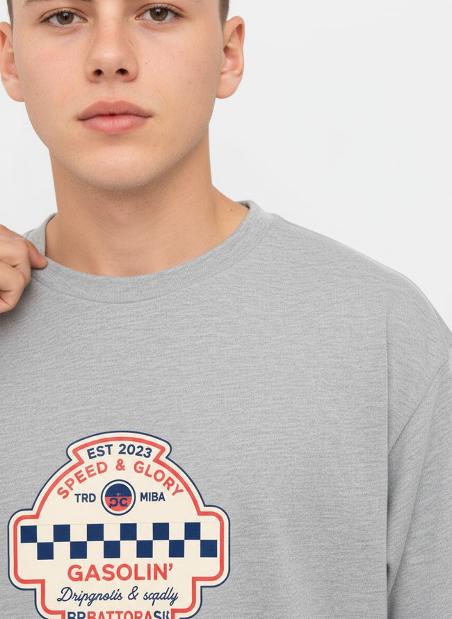 Men Oversized Cotton Printed T-Shirt